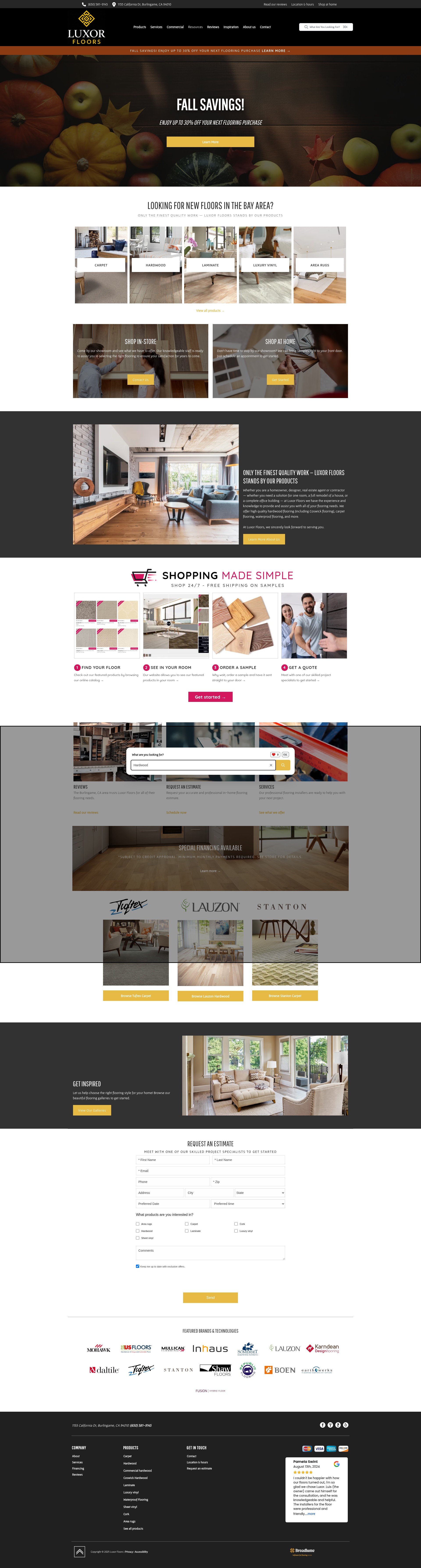 Screenshot of www.luxorfloors.com