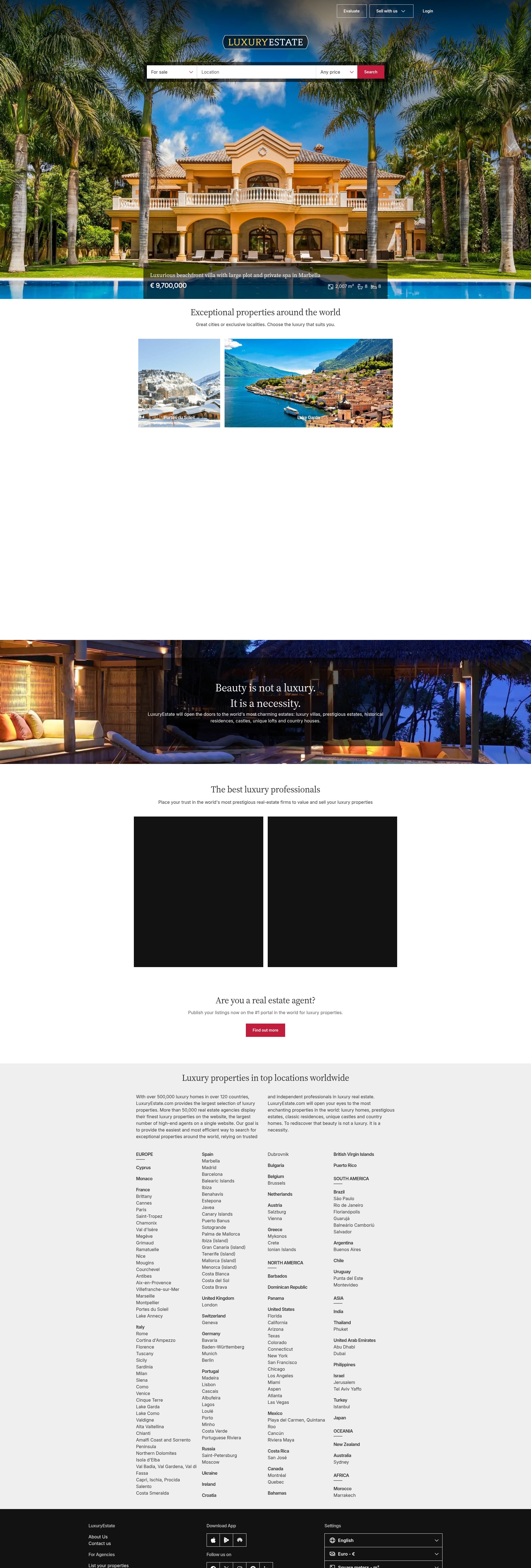 Screenshot of www.luxuryestate.com