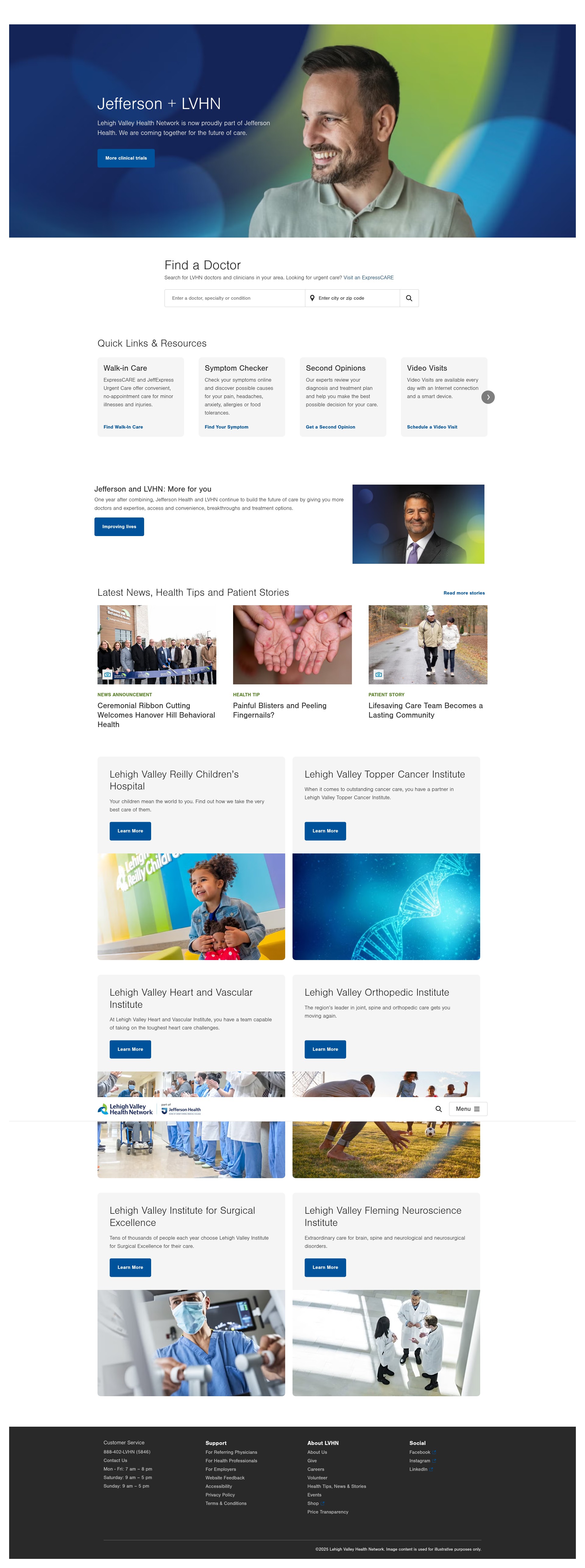 Screenshot of www.lvhn.org