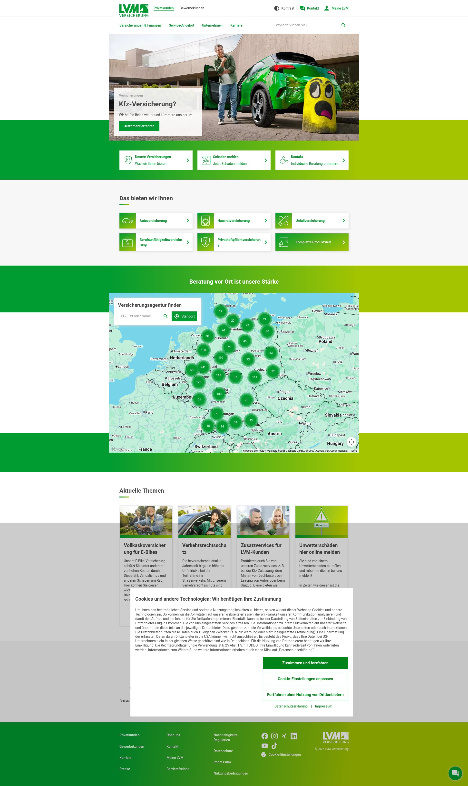 Screenshot of www.lvm.de