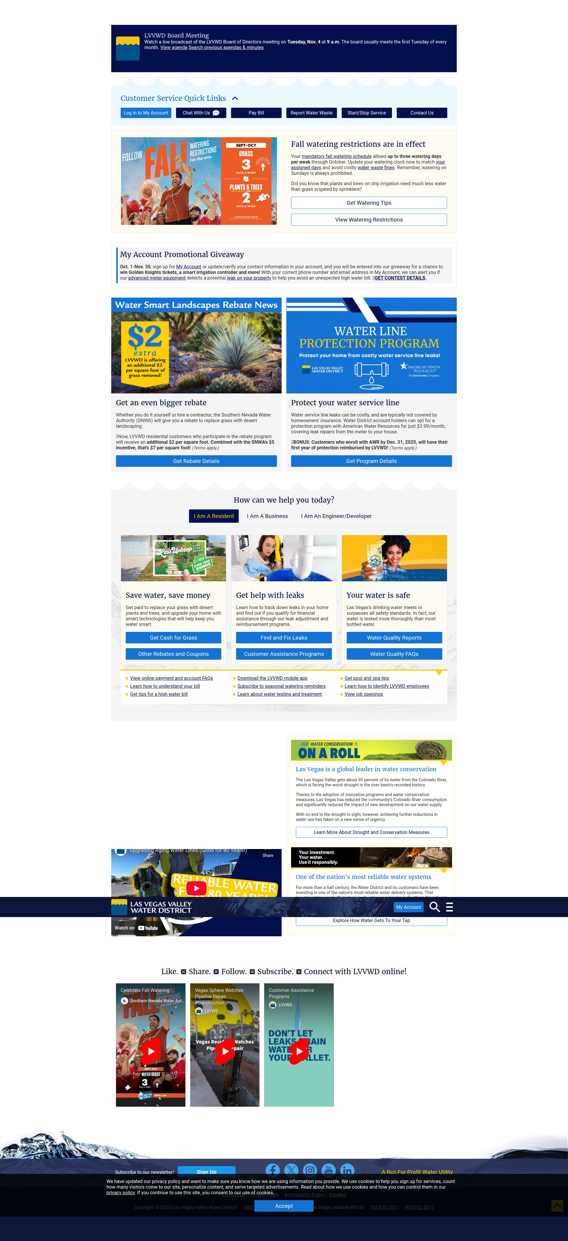 Screenshot of www.lvvwd.com