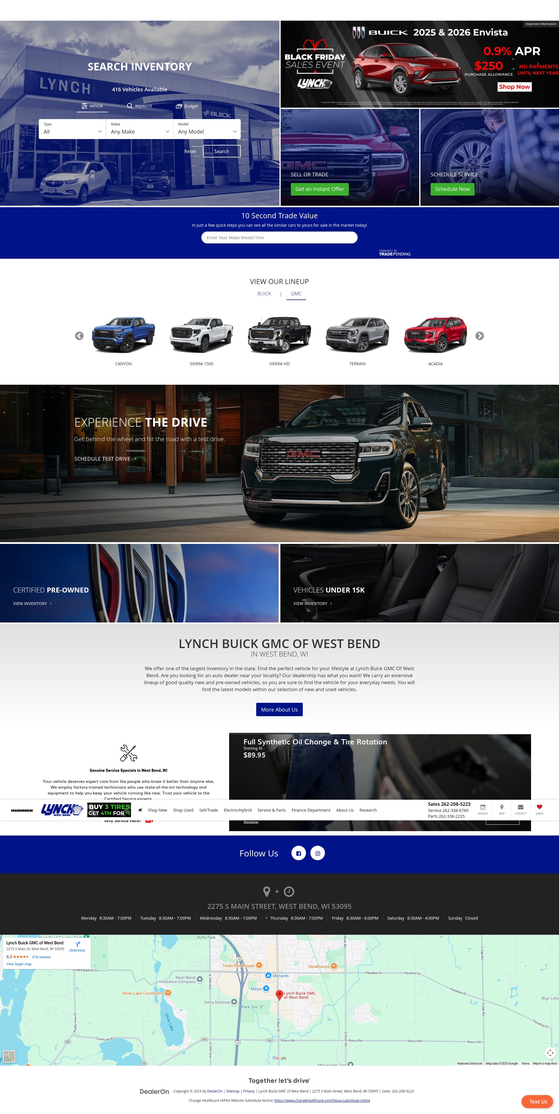 Screenshot of www.lynchbuickgmcofwestbend.com
