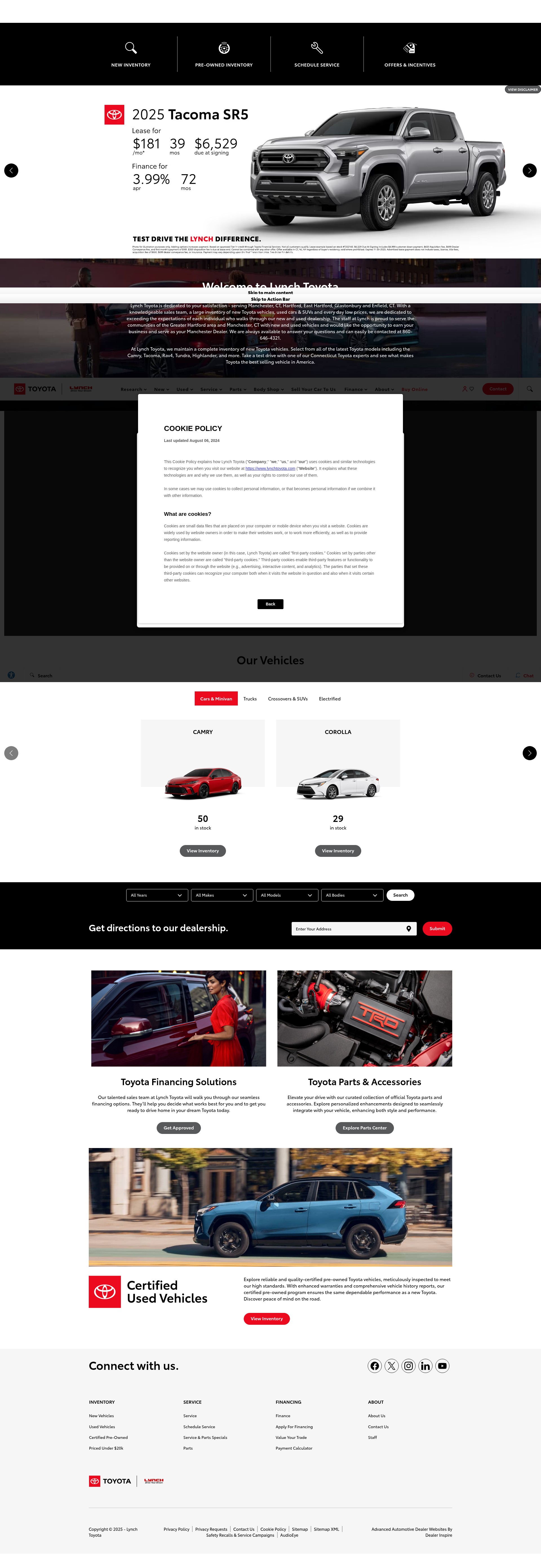 Screenshot of www.lynchtoyota.com