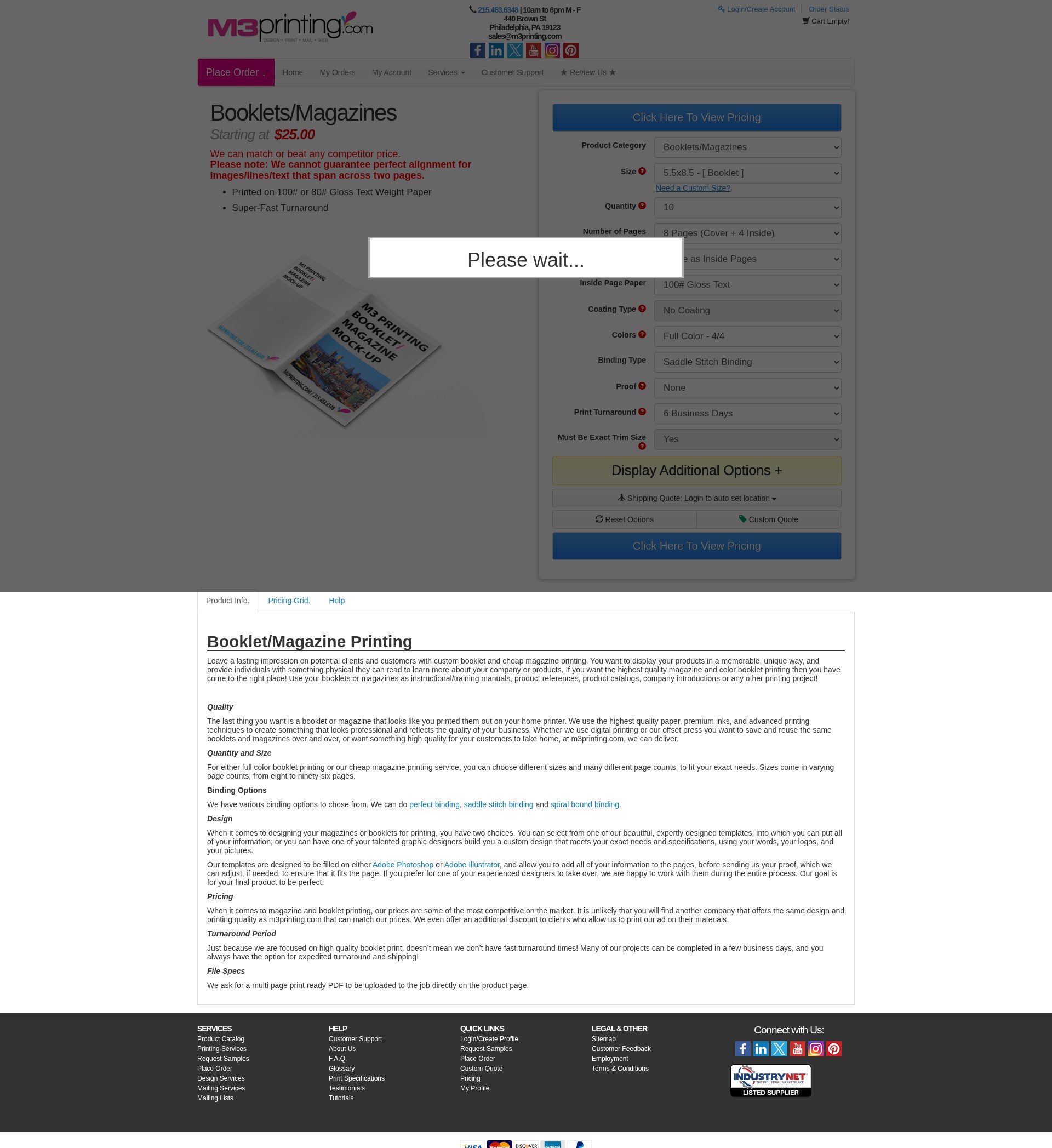 Screenshot of www.m3printing.com