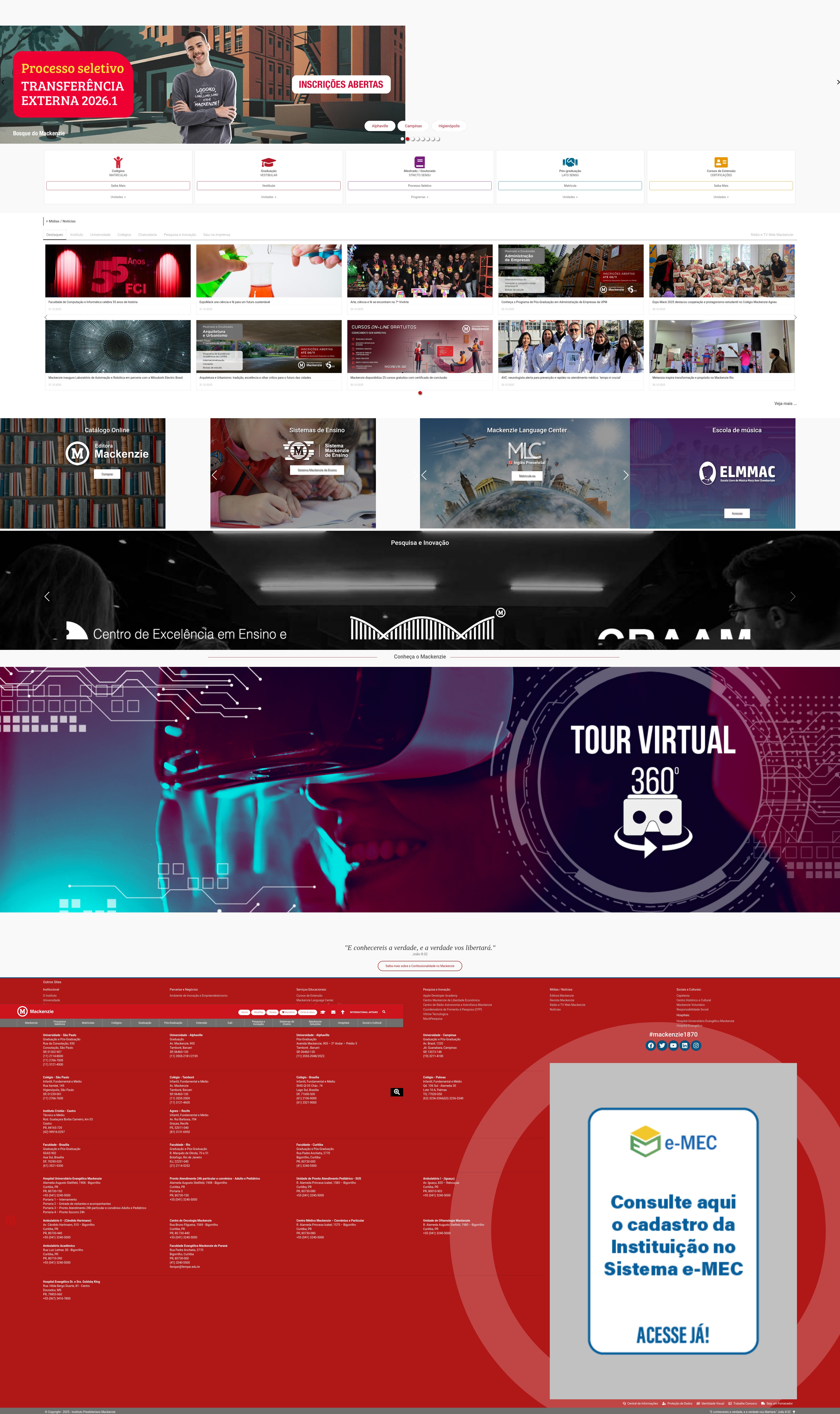 Screenshot of www.mackenzie.br