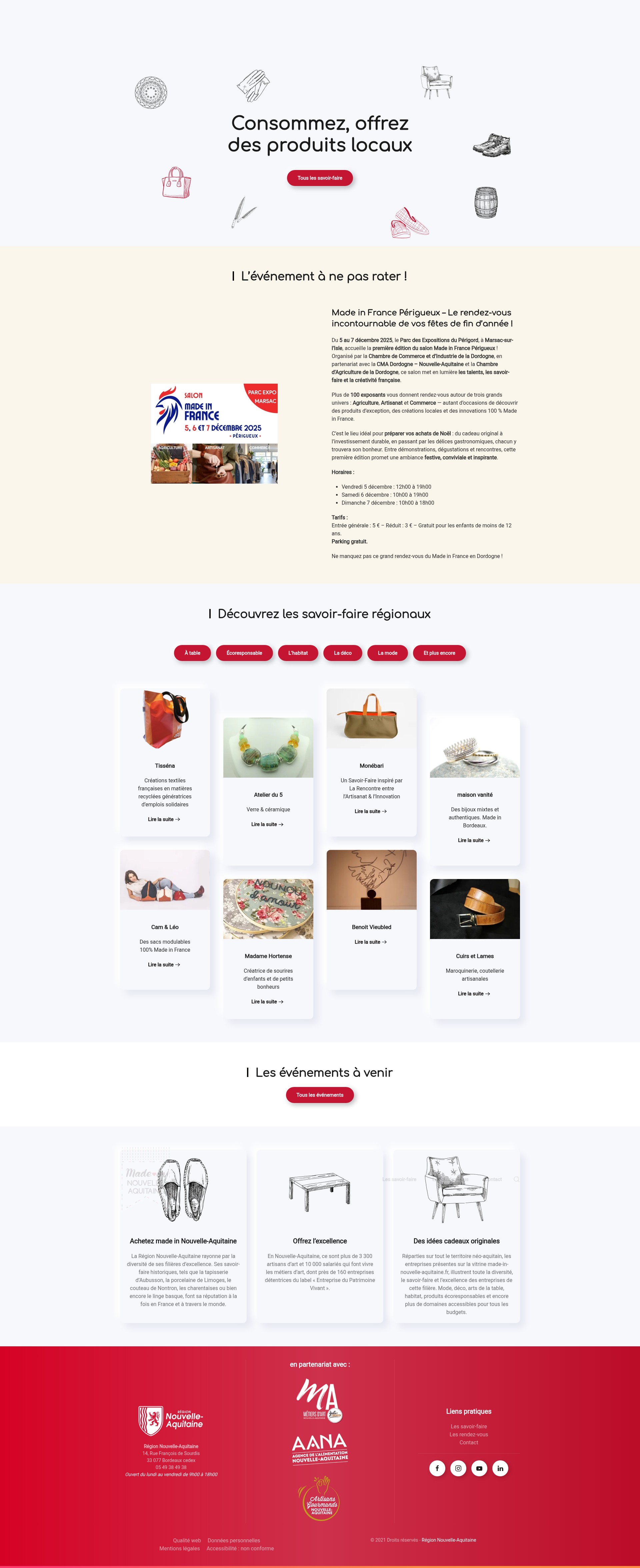 Screenshot of www.made-in-nouvelle-aquitaine.fr