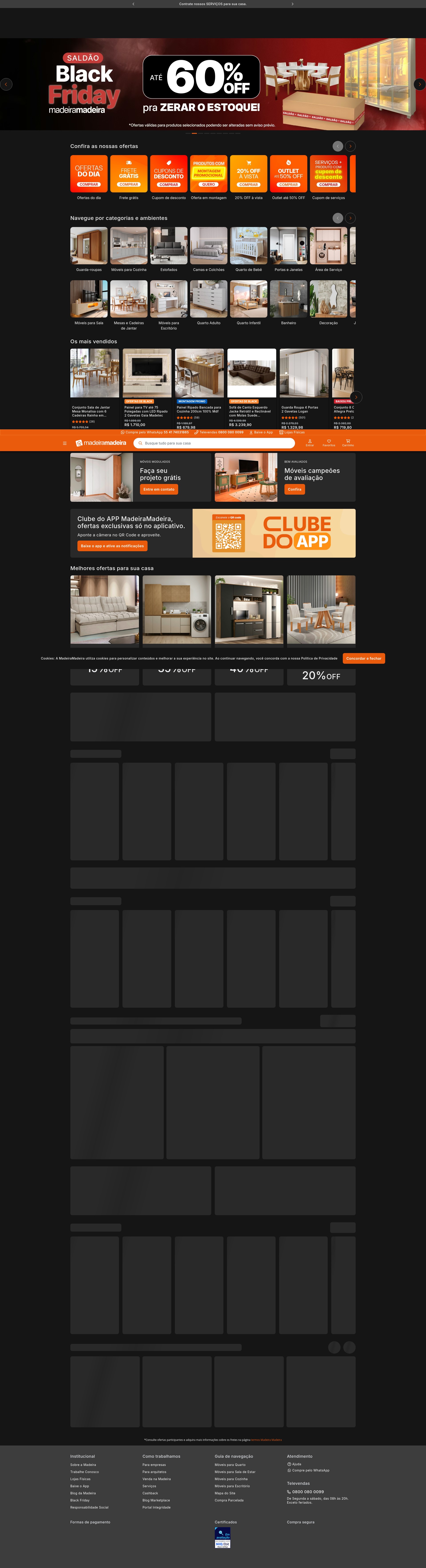 Screenshot of www.madeiramadeira.com.br