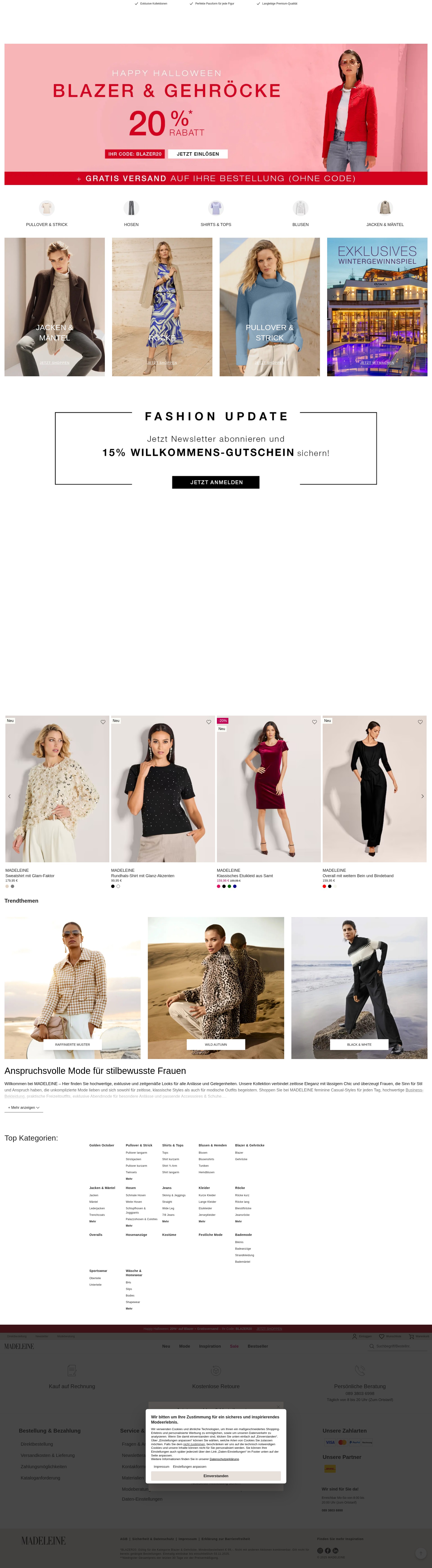 Screenshot of www.madeleine.com