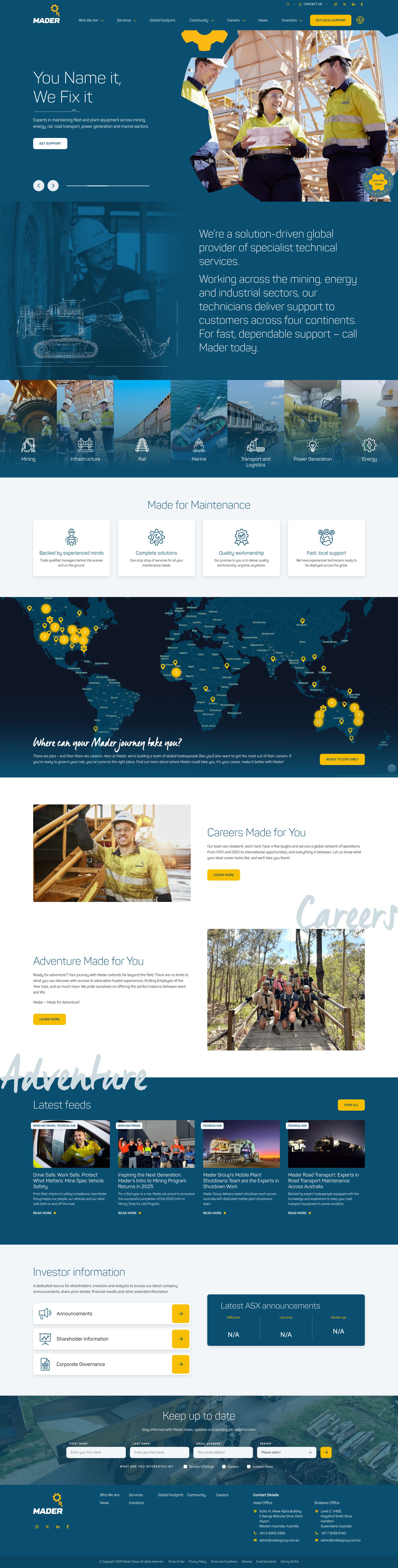 Screenshot of www.madergroup.com.au