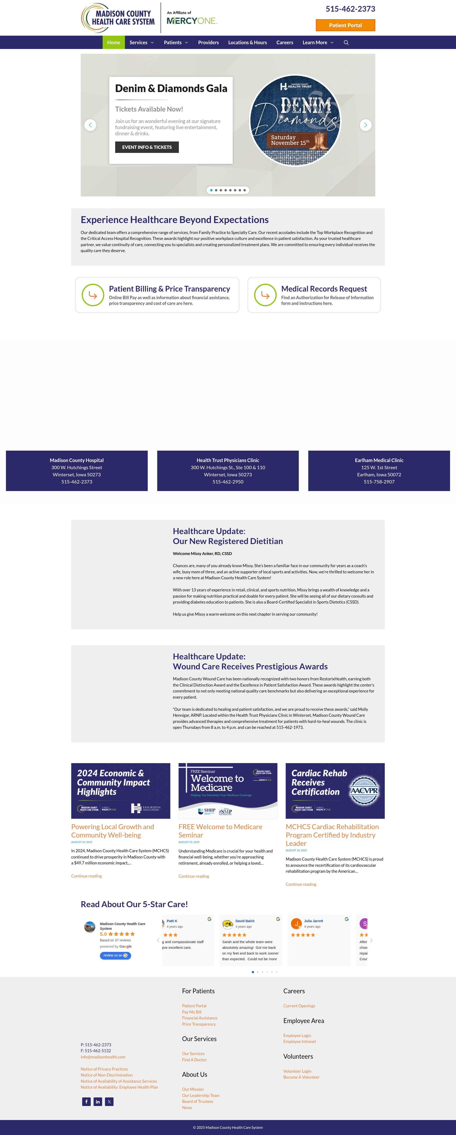 Screenshot of www.madisonhealth.com