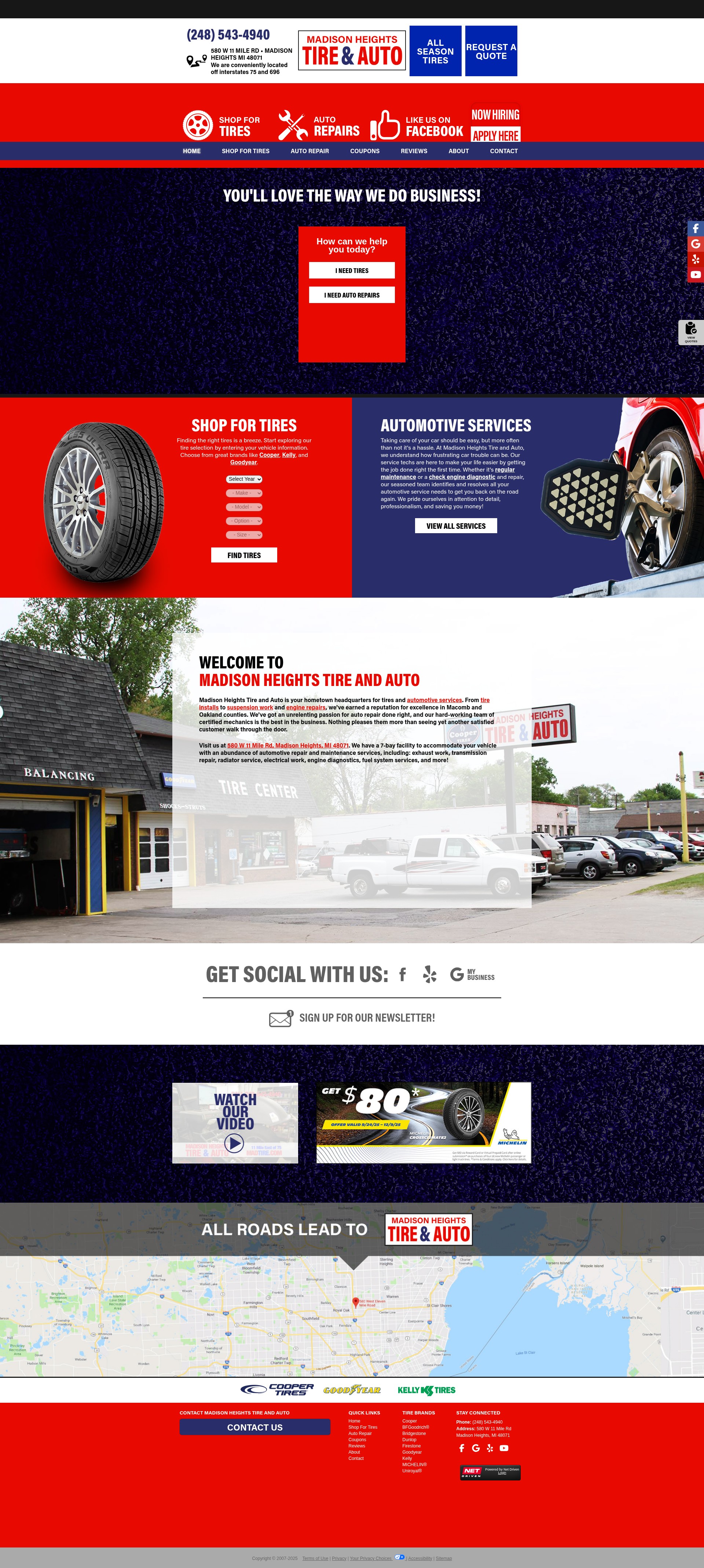 Screenshot of www.madtireautorepair.com