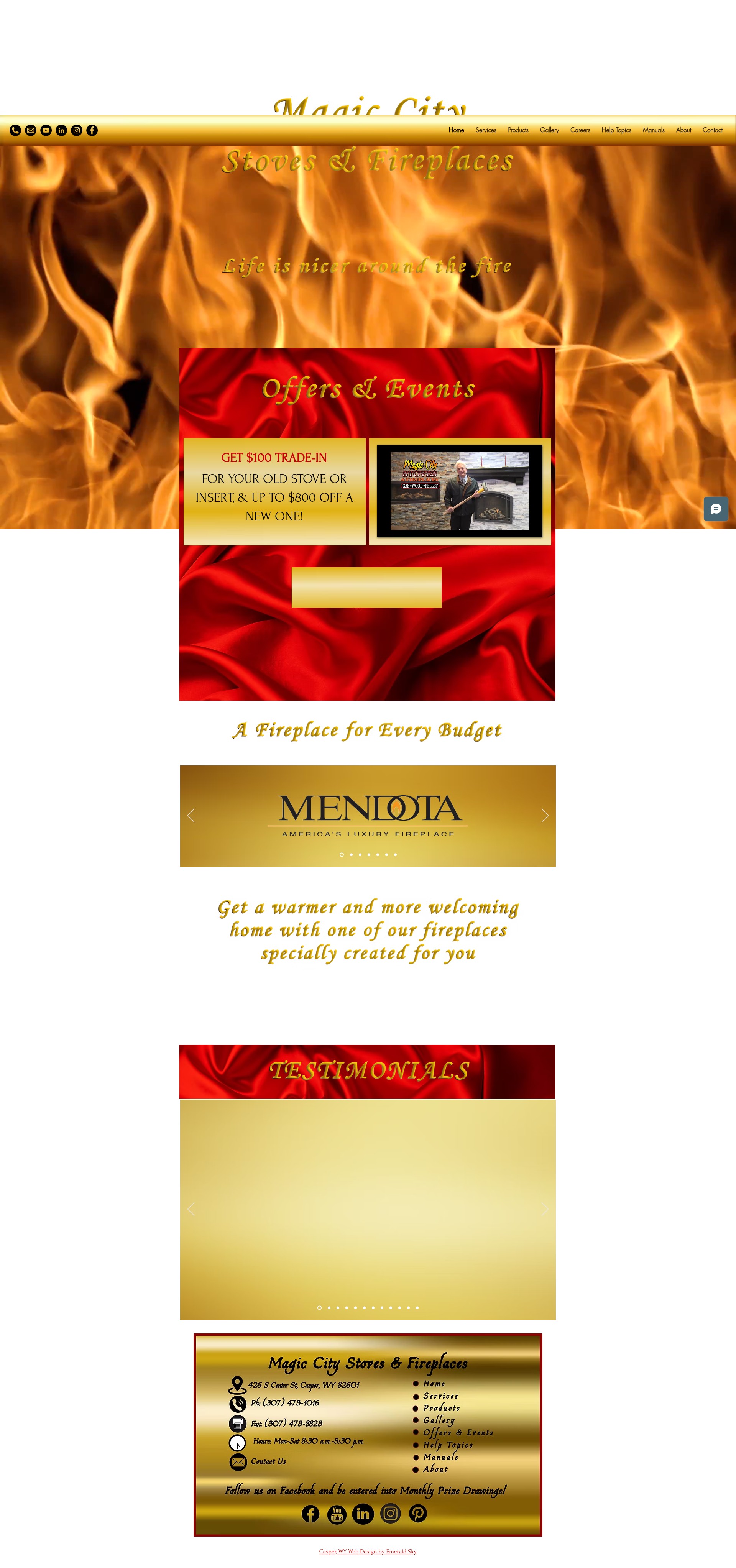 Screenshot of www.magiccitystoves.com
