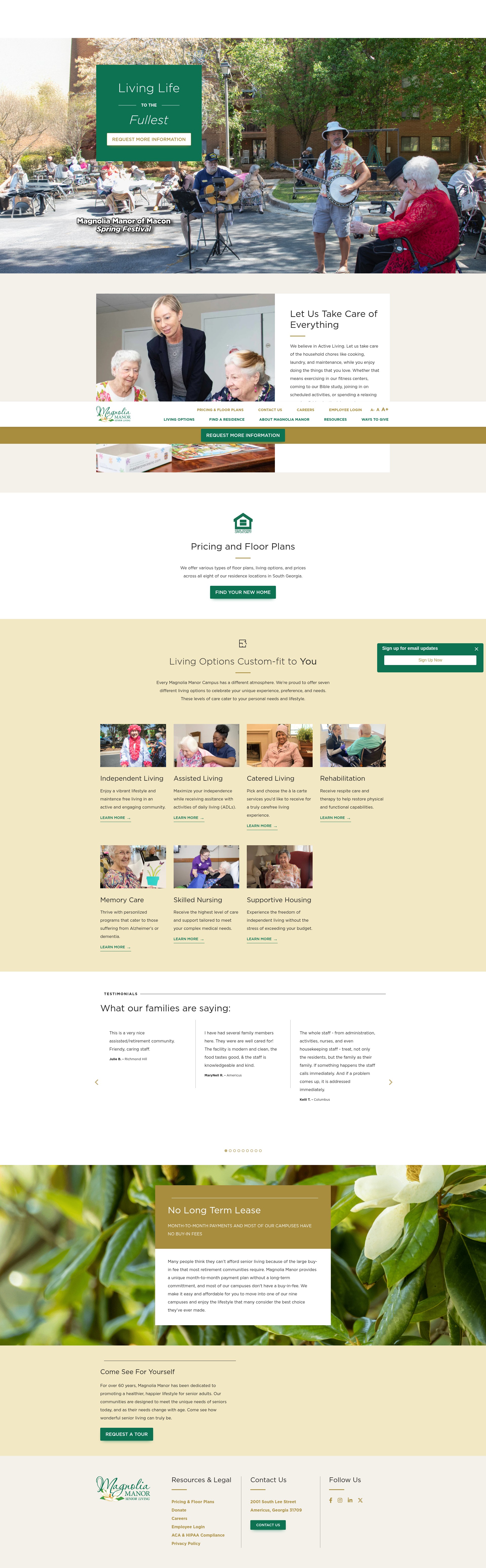Screenshot of www.magnoliamanor.com
