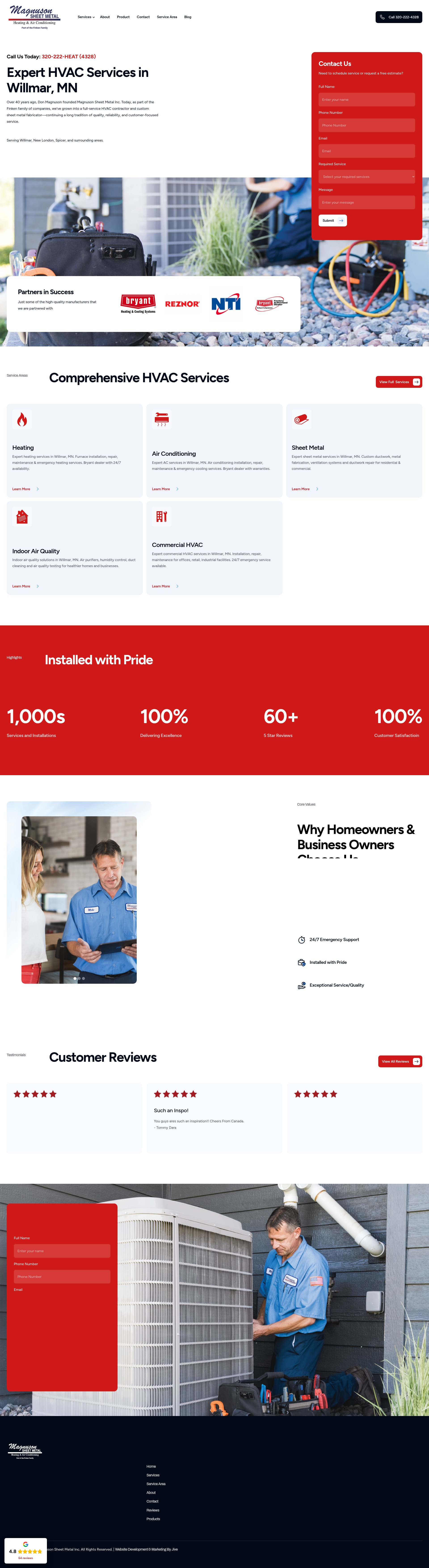 Screenshot of www.magnusonsheetmetal-heatingandcooling.com