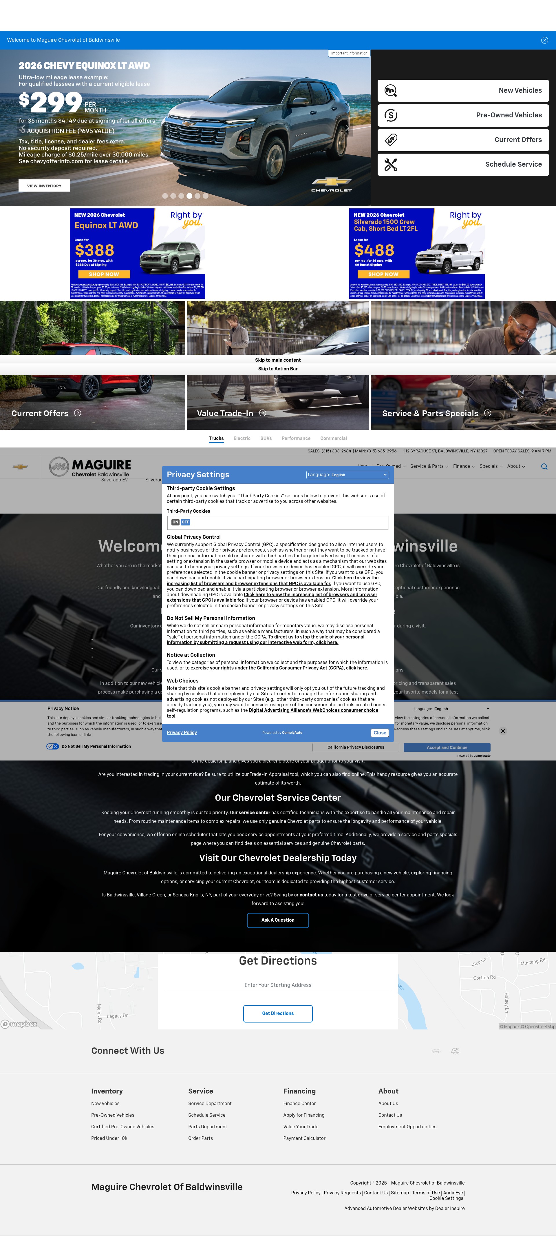 Screenshot of www.maguirechevroletofbaldwinsville.com