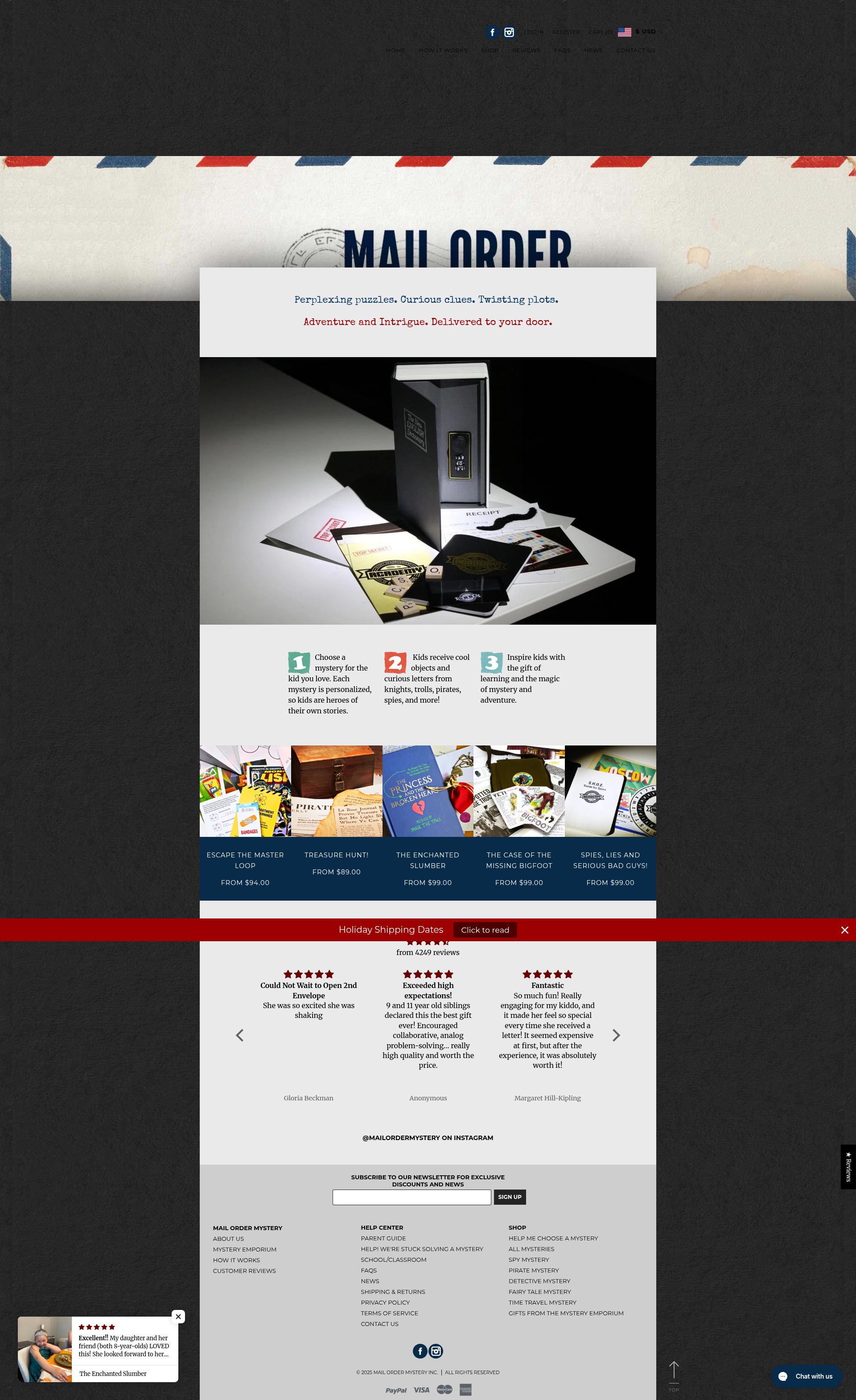 Screenshot of www.mailordermystery.com