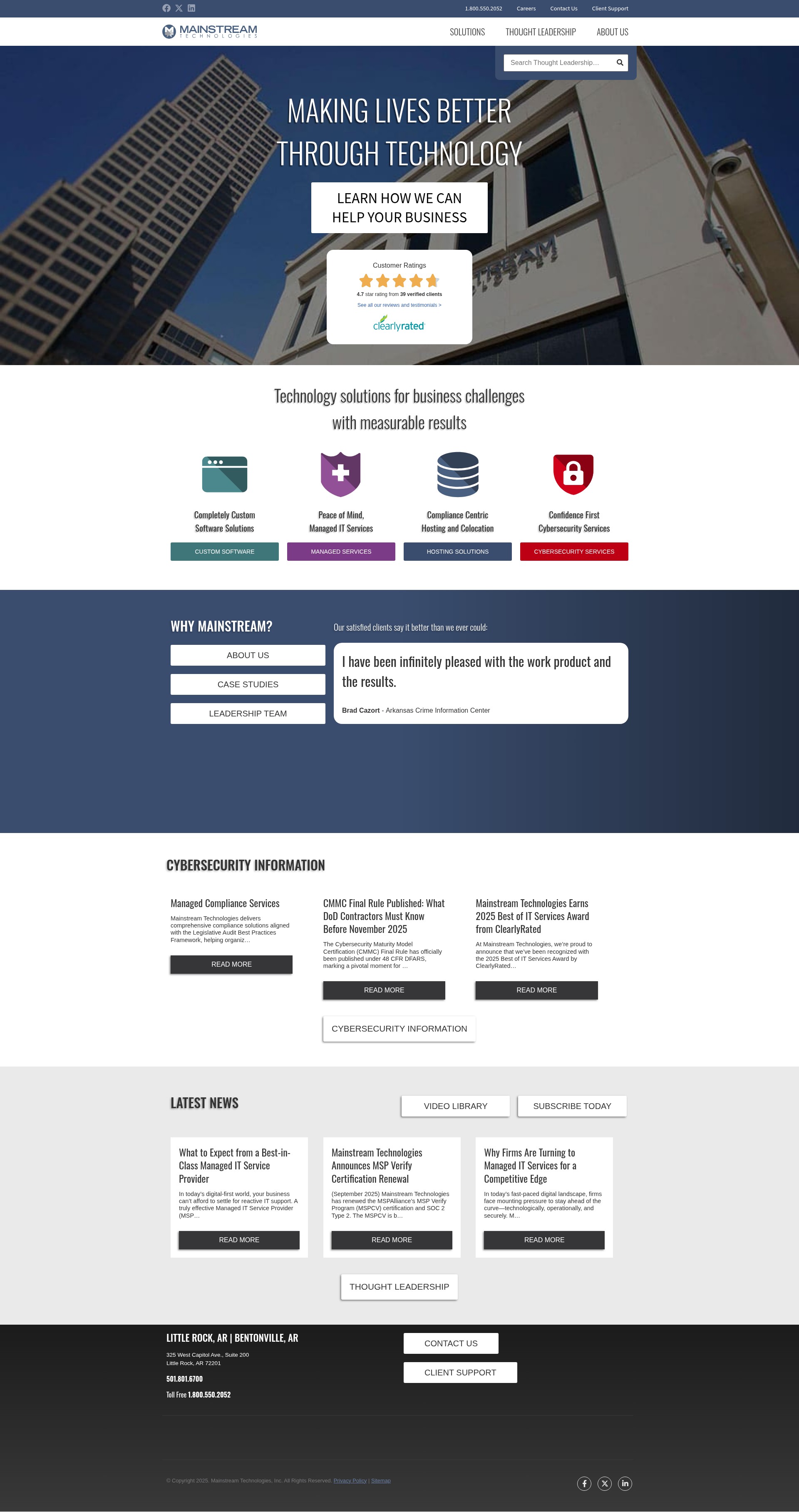 Screenshot of www.mainstream-tech.com