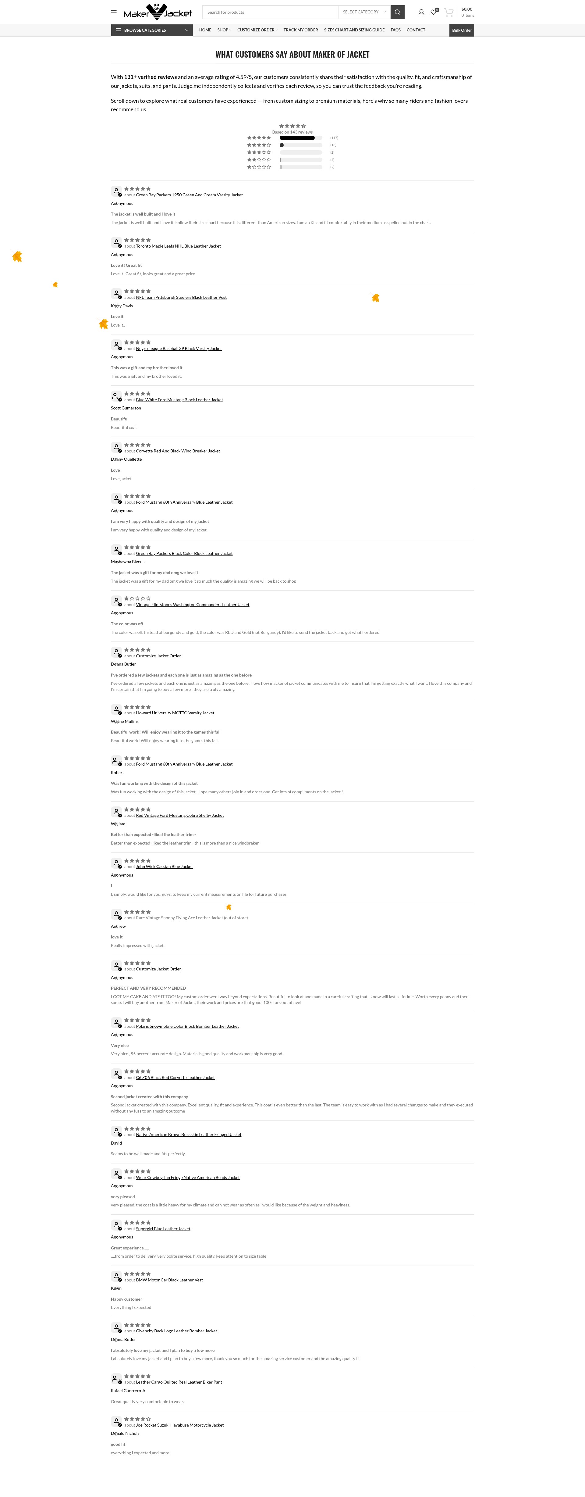 Screenshot of www.makerofjacket.com