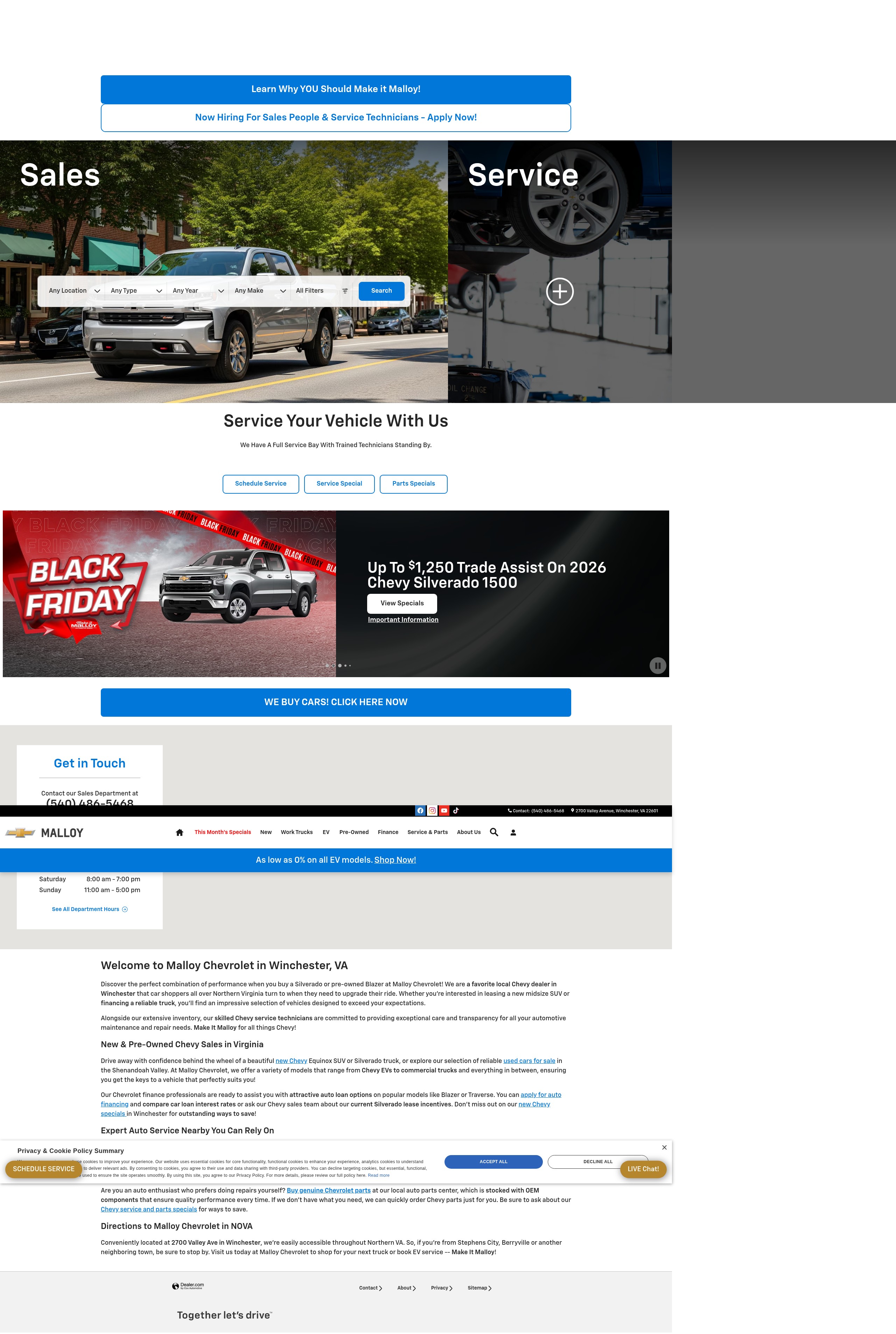 Screenshot of www.malloychevy.com