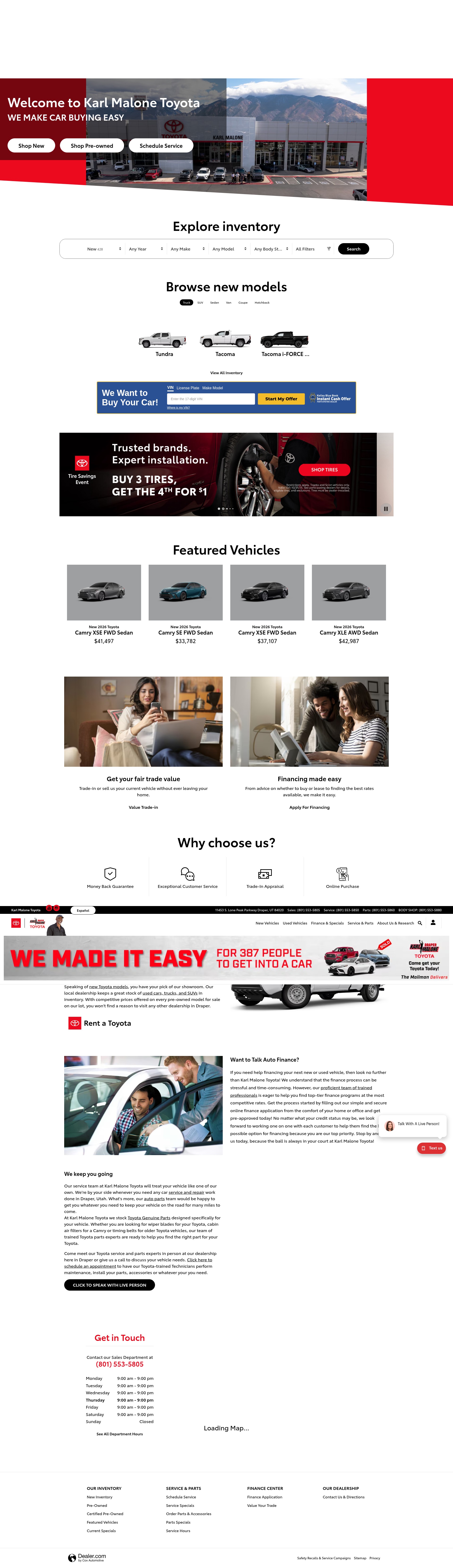 Screenshot of www.malonetoyota.com