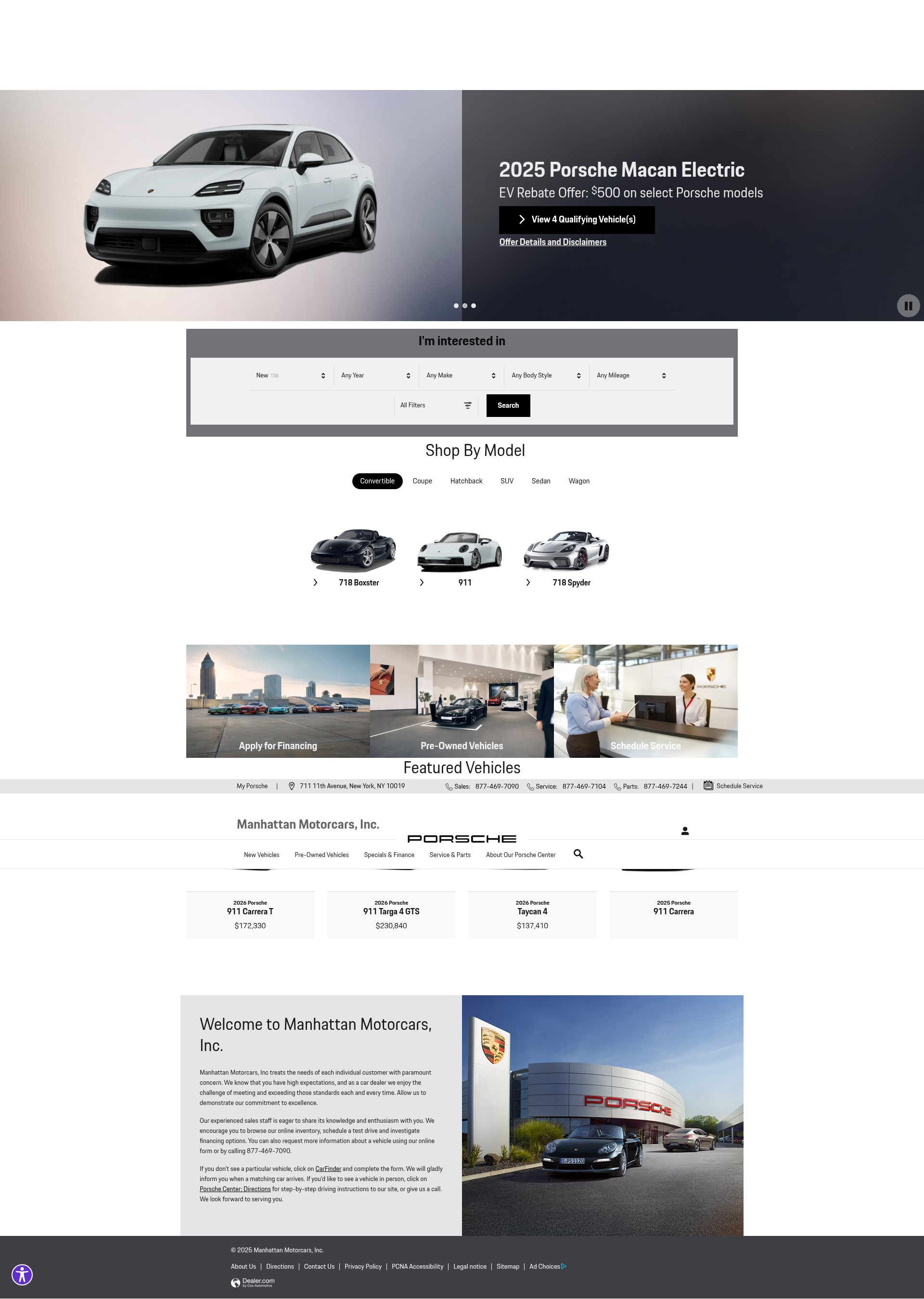 Screenshot of www.manhattanmotorcarsporsche.com