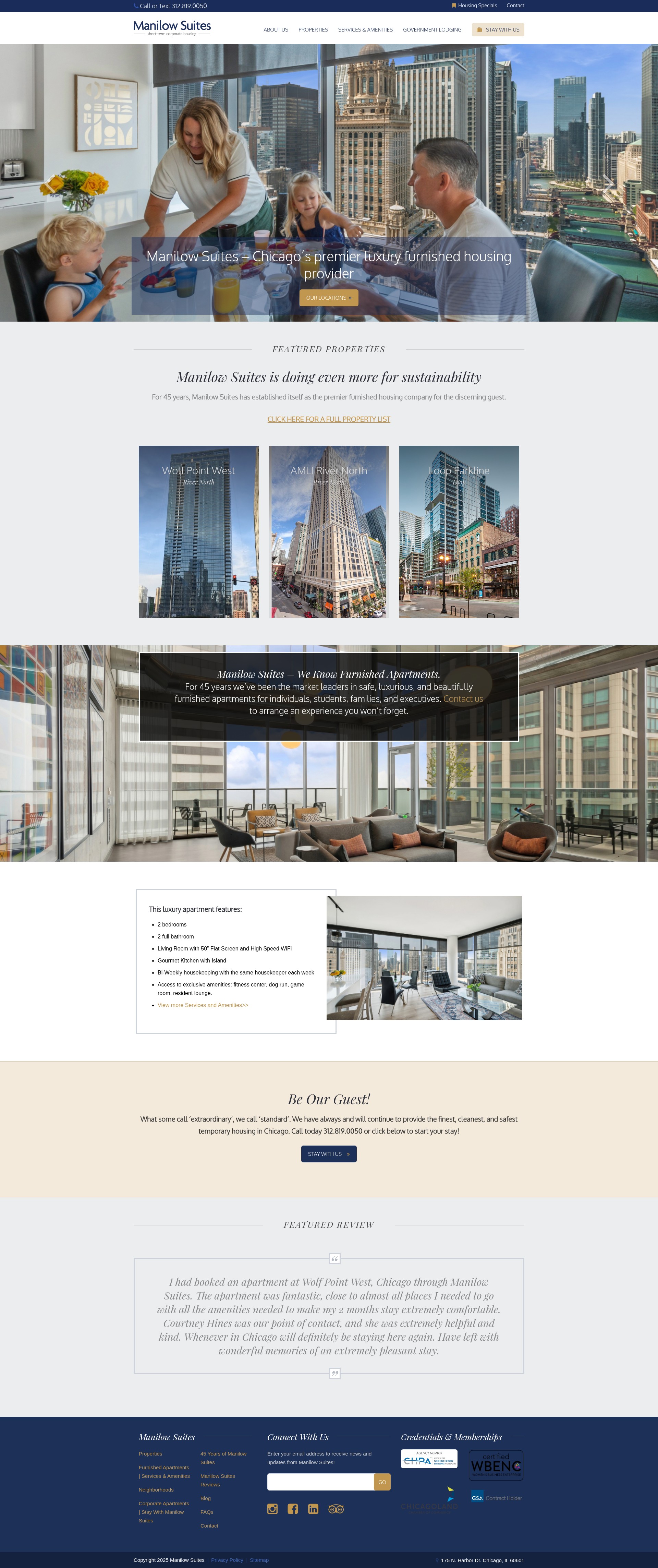 Screenshot of www.manilowsuites.com