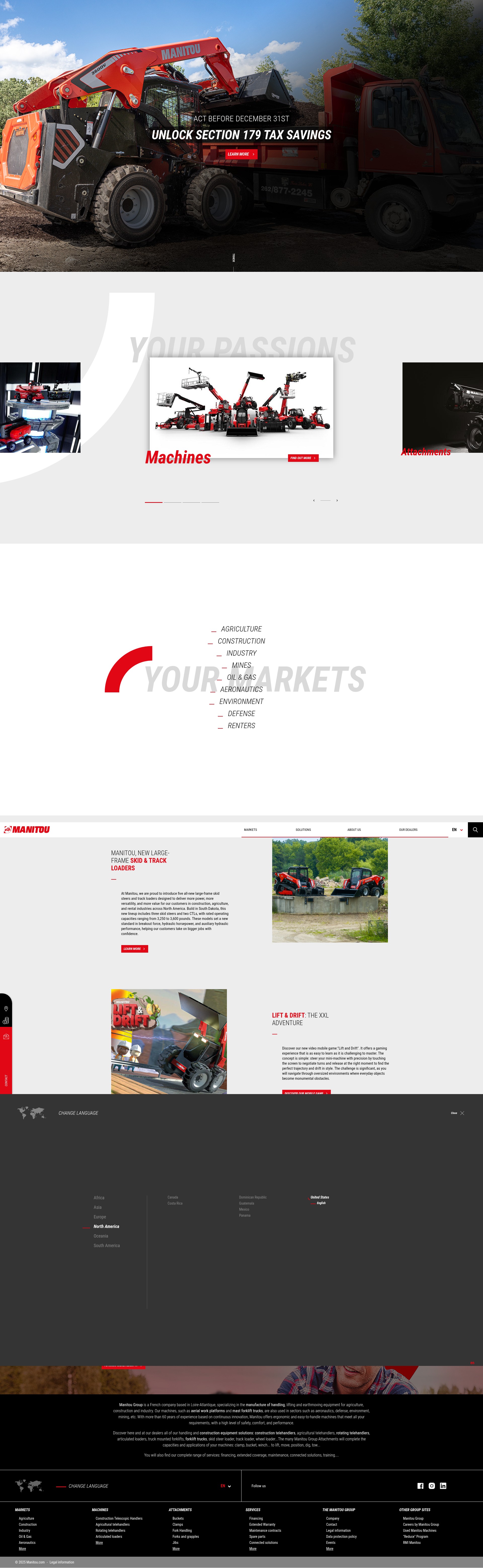 Screenshot of www.manitou.com
