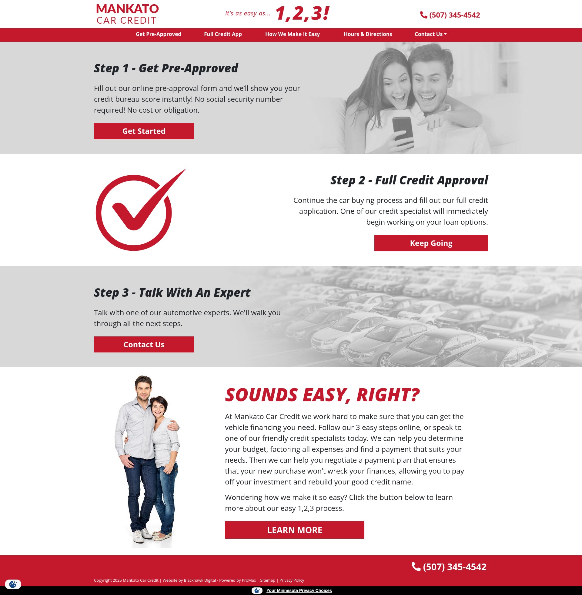 Screenshot of www.mankatocarcredit.com