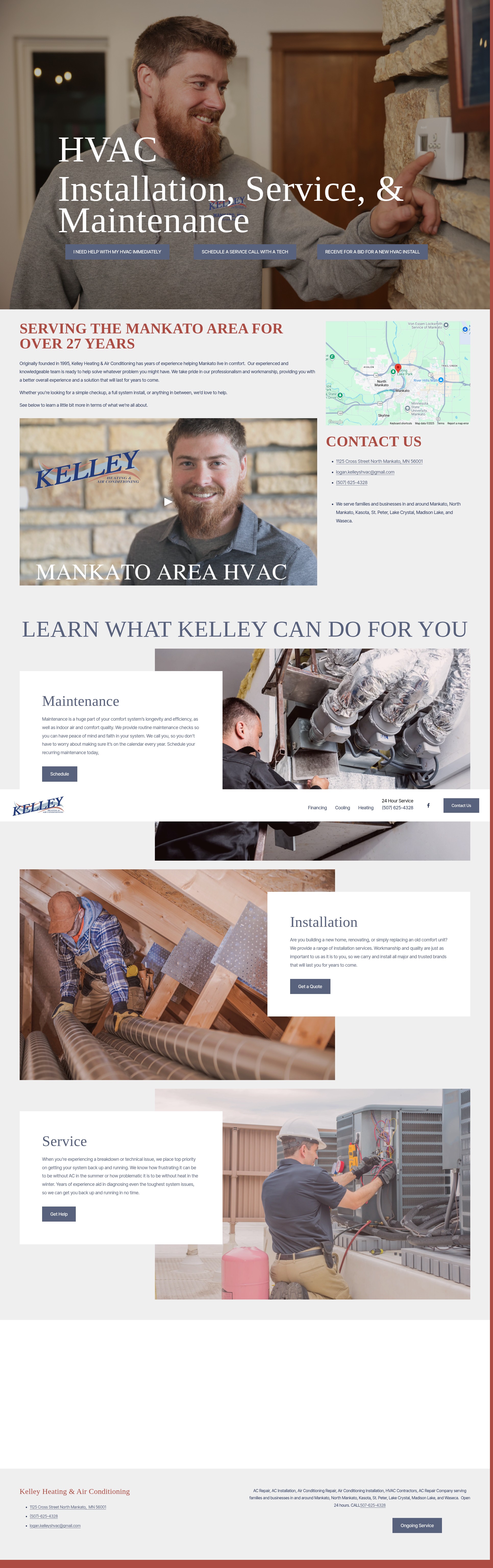 Screenshot of www.mankatohvac.com