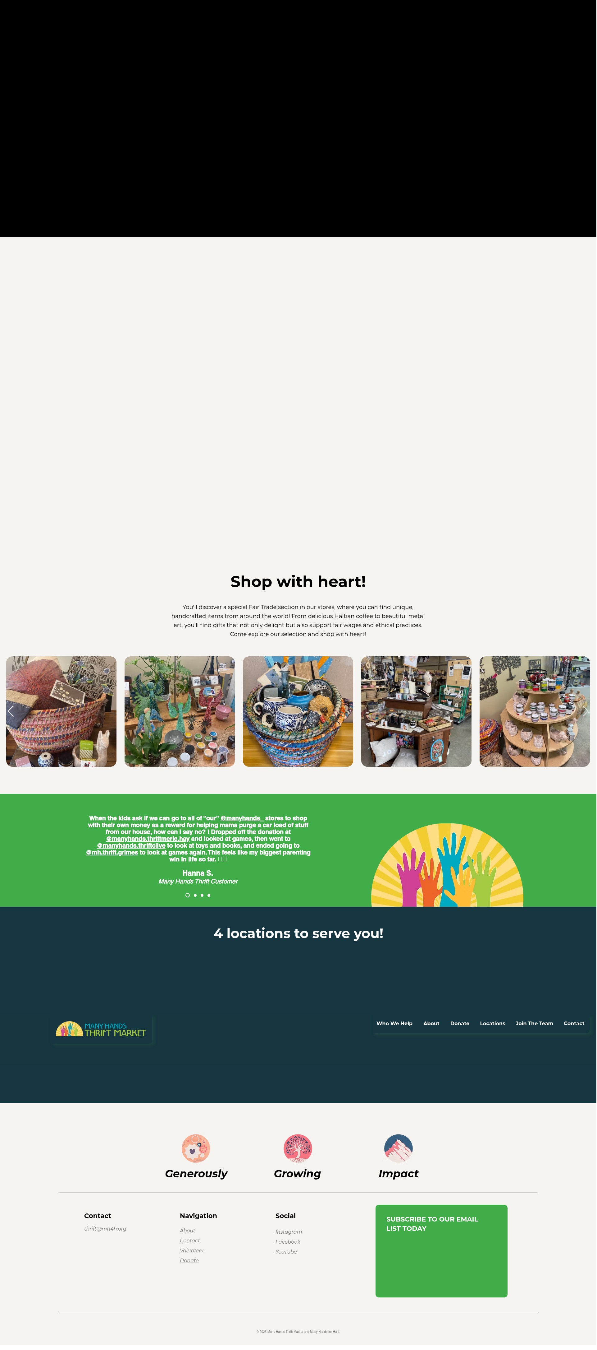 Screenshot of www.manyhandsthrift.com