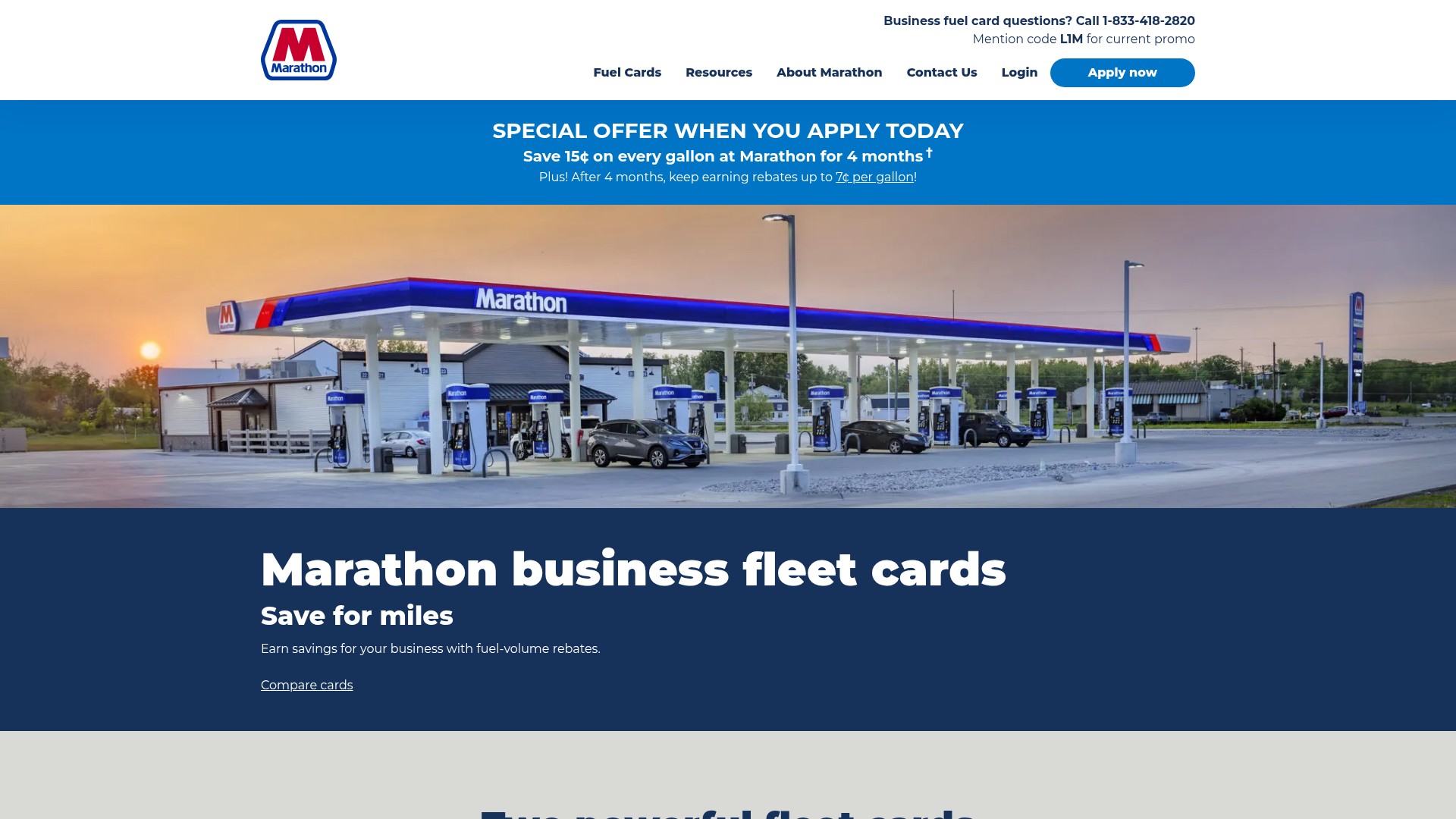 Screenshot of www.marathonfleetcard.com