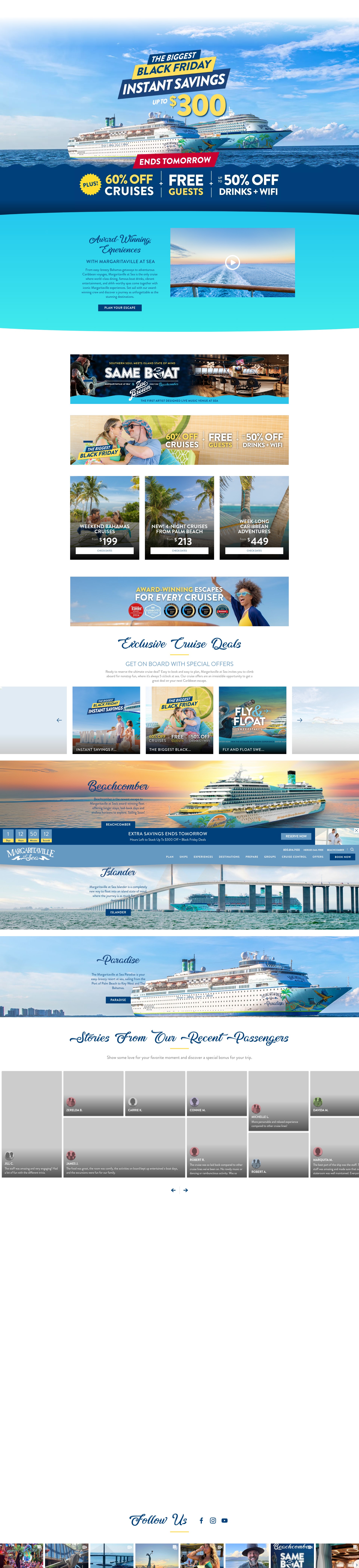 Screenshot of www.margaritavilleatsea.com