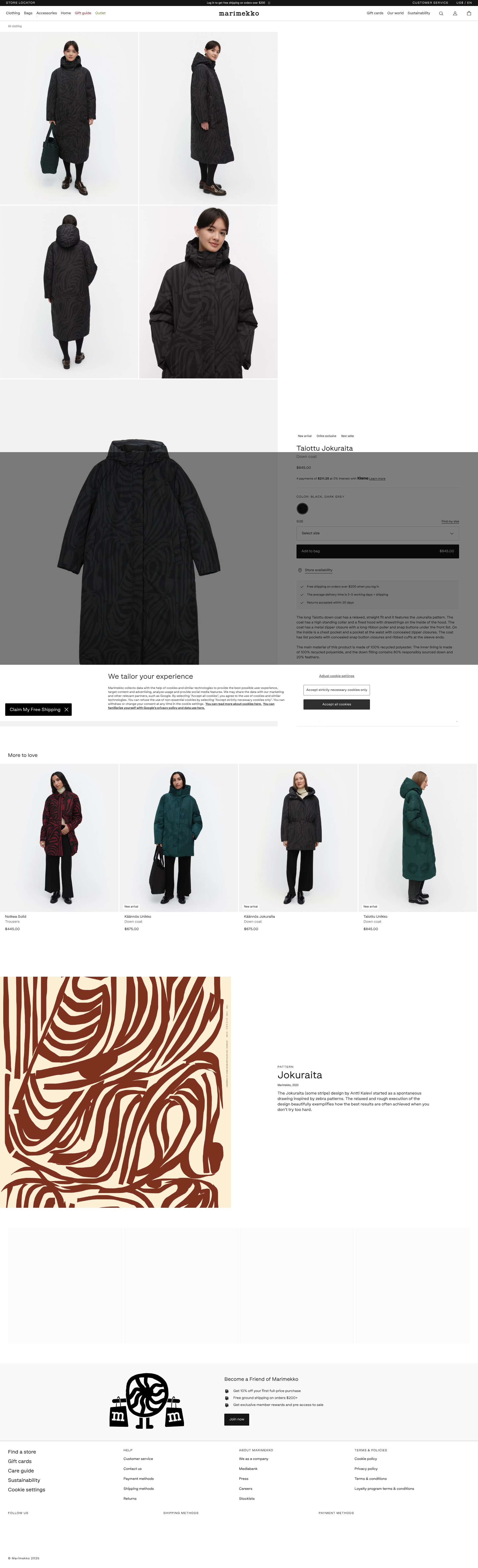 Screenshot of www.marimekko.com