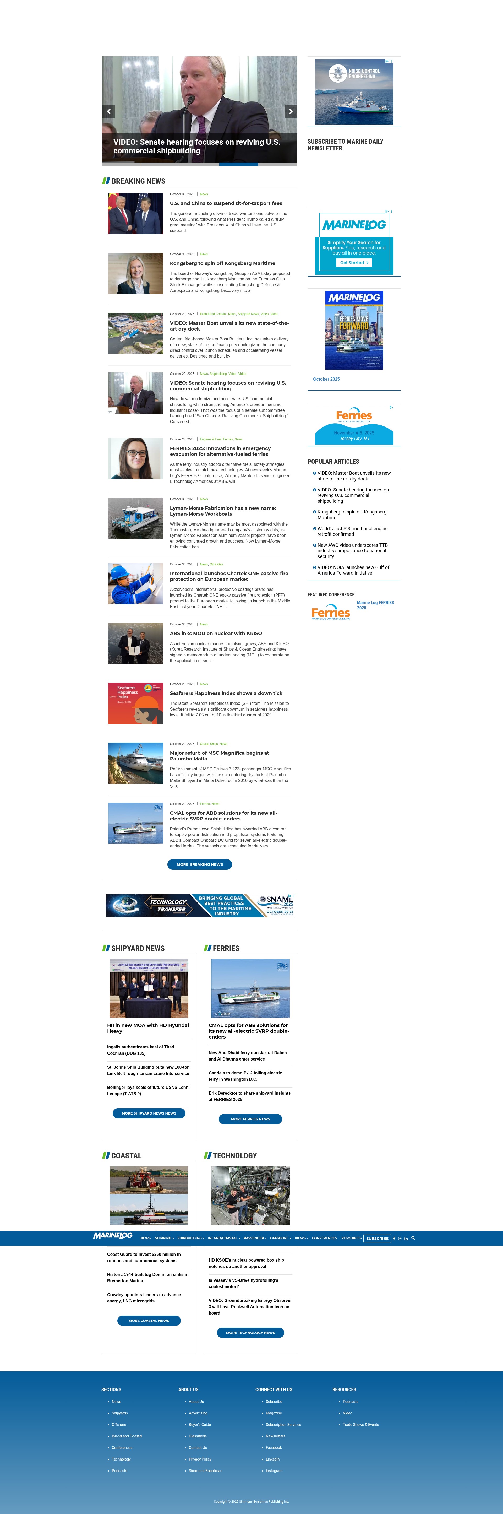 Screenshot of www.marinelog.com