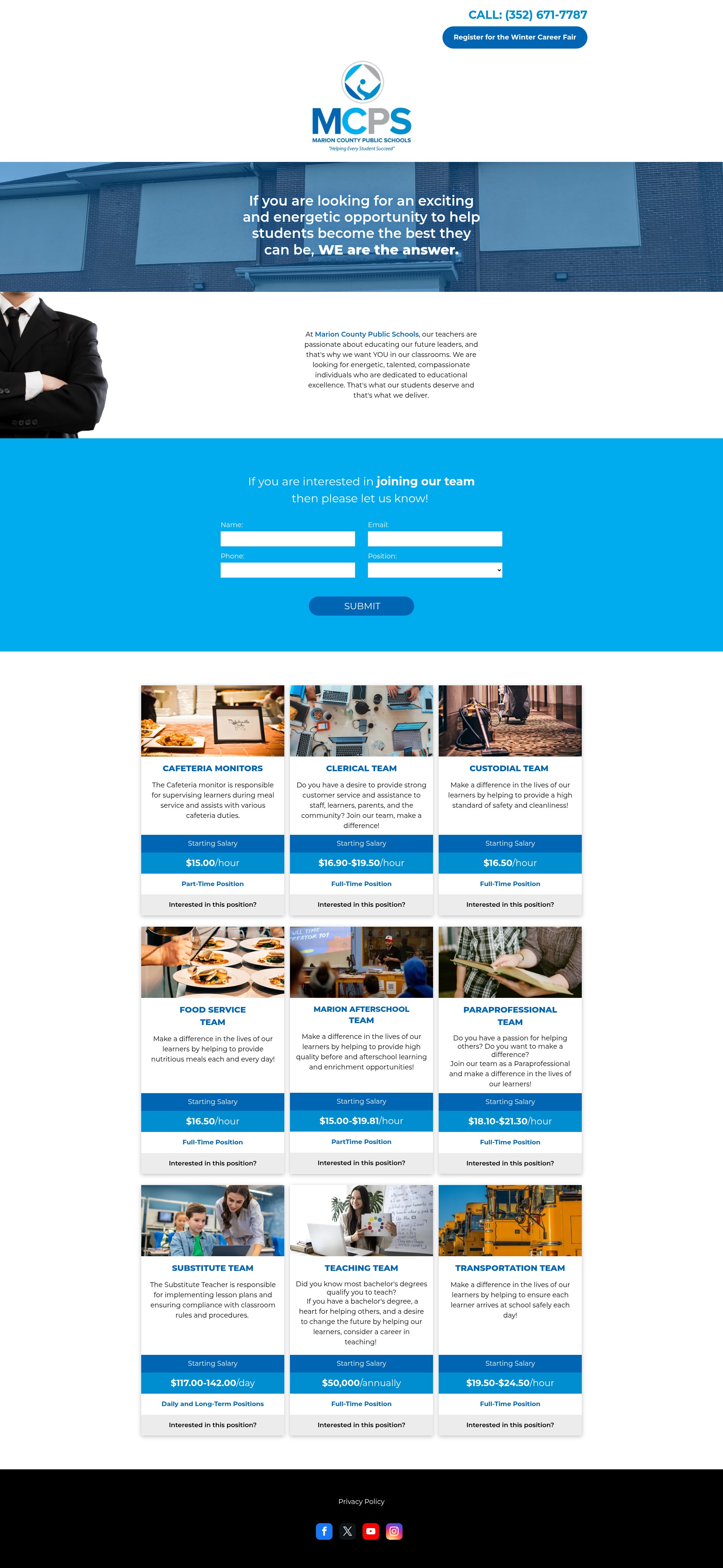 Screenshot of www.marioncountypublicschoolscareers.com
