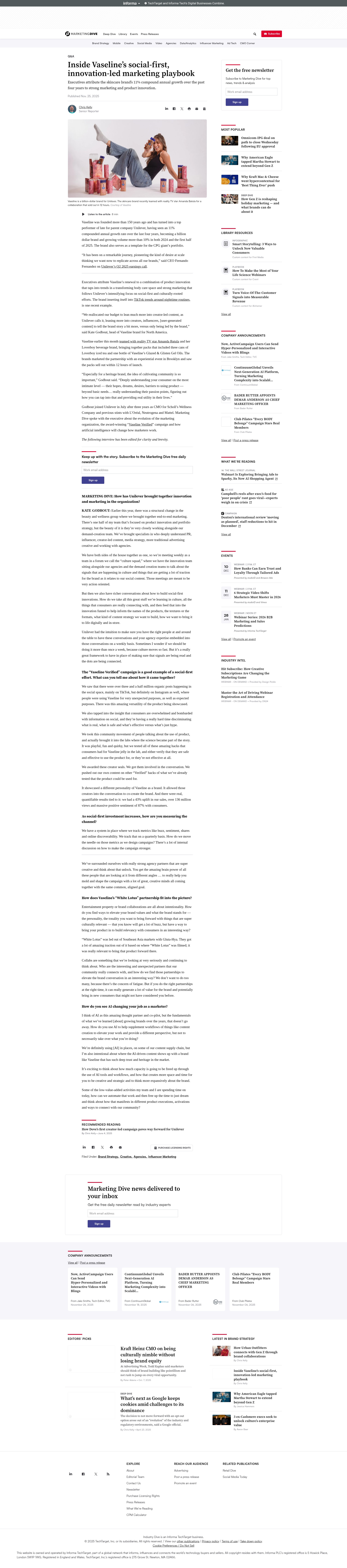 Screenshot of www.marketingdive.com