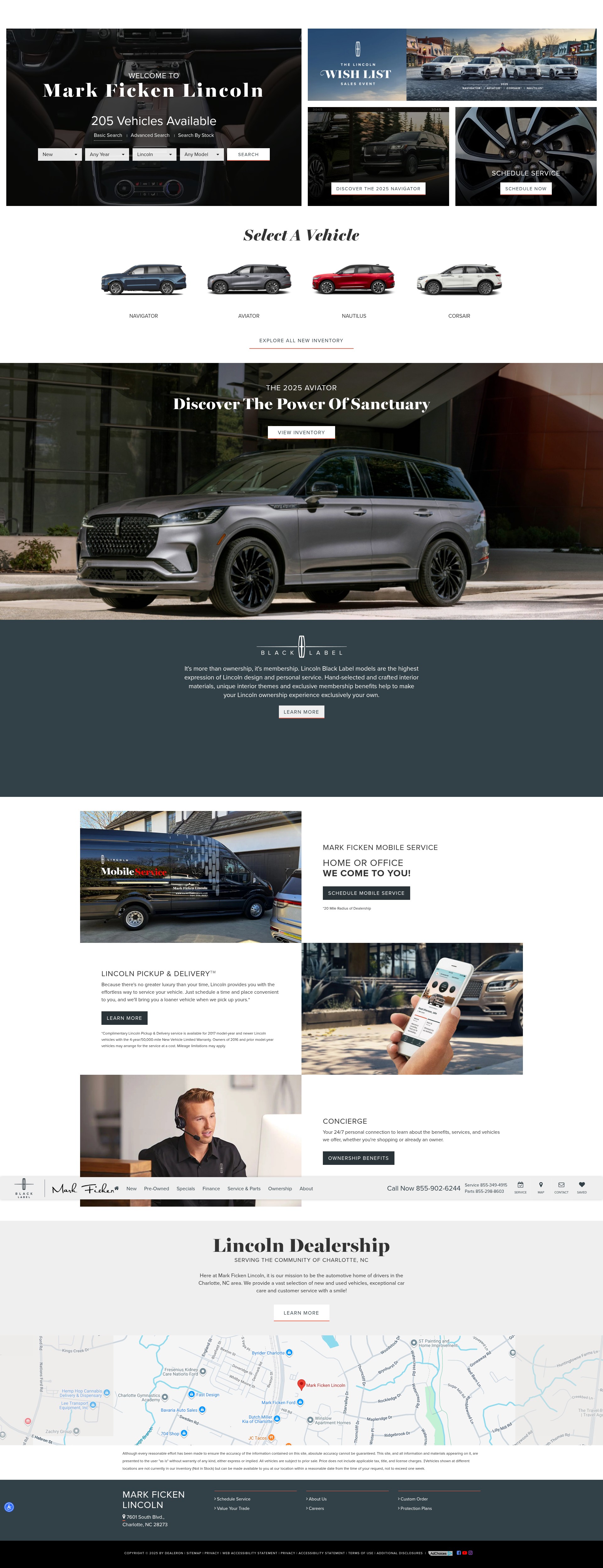 Screenshot of www.markfickenlincoln.com