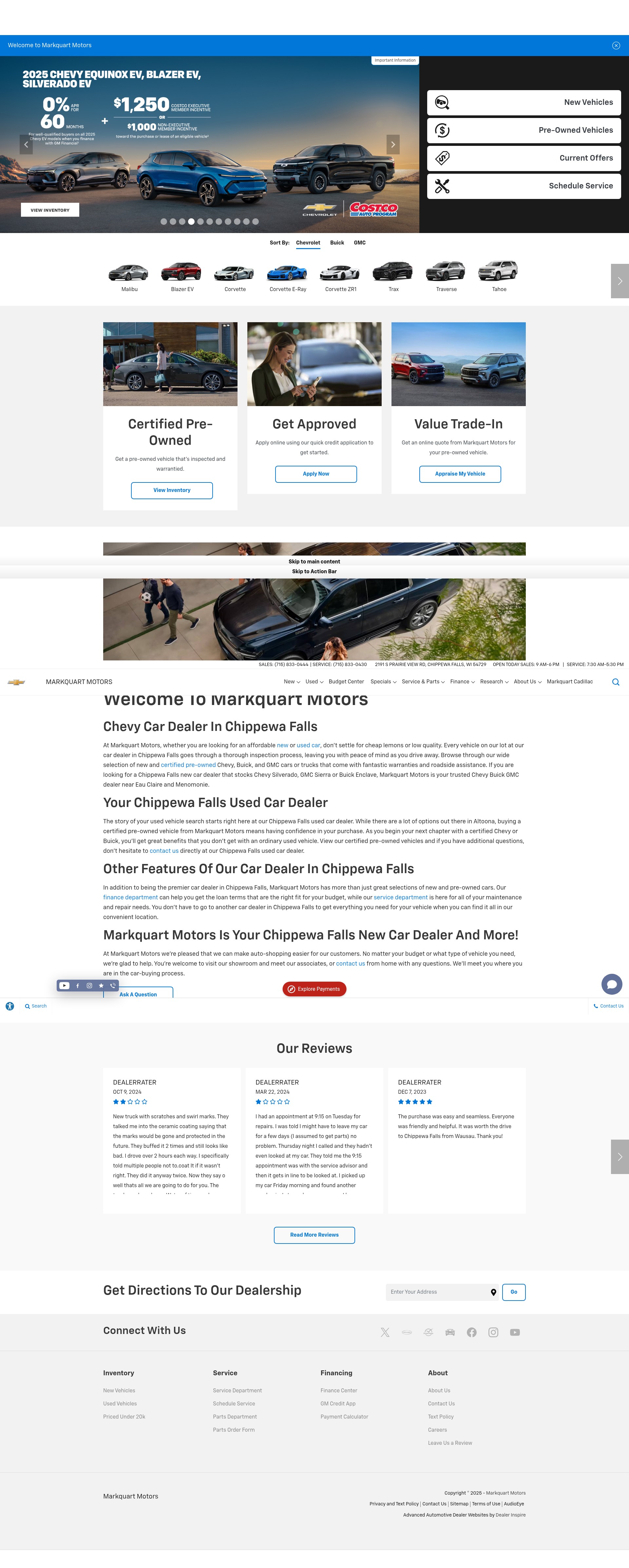 Screenshot of www.markquartmotors.com
