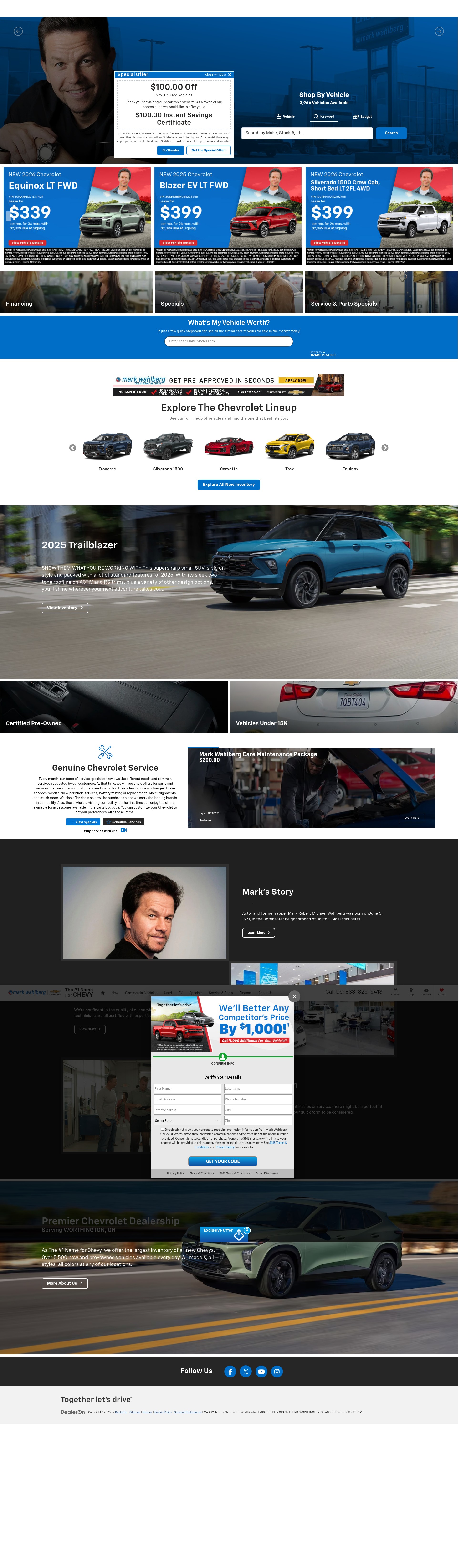 Screenshot of www.markwahlbergchevyworthington.com