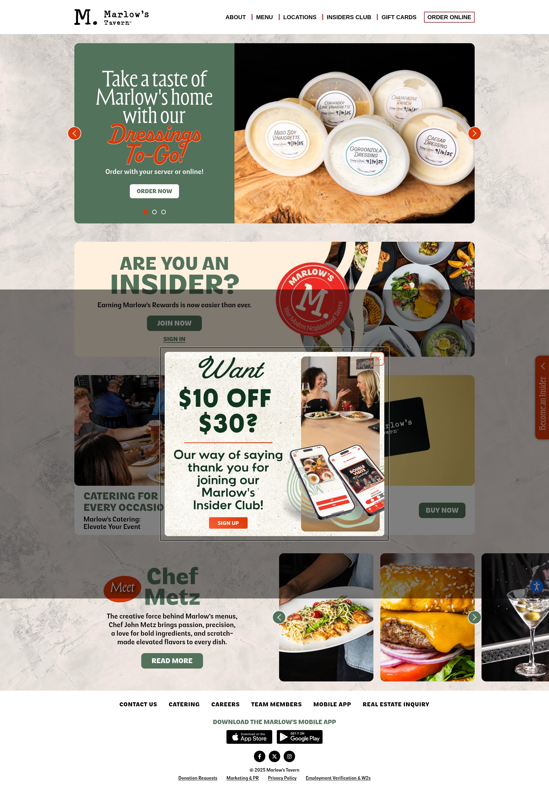 Screenshot of www.marlowstavern.com