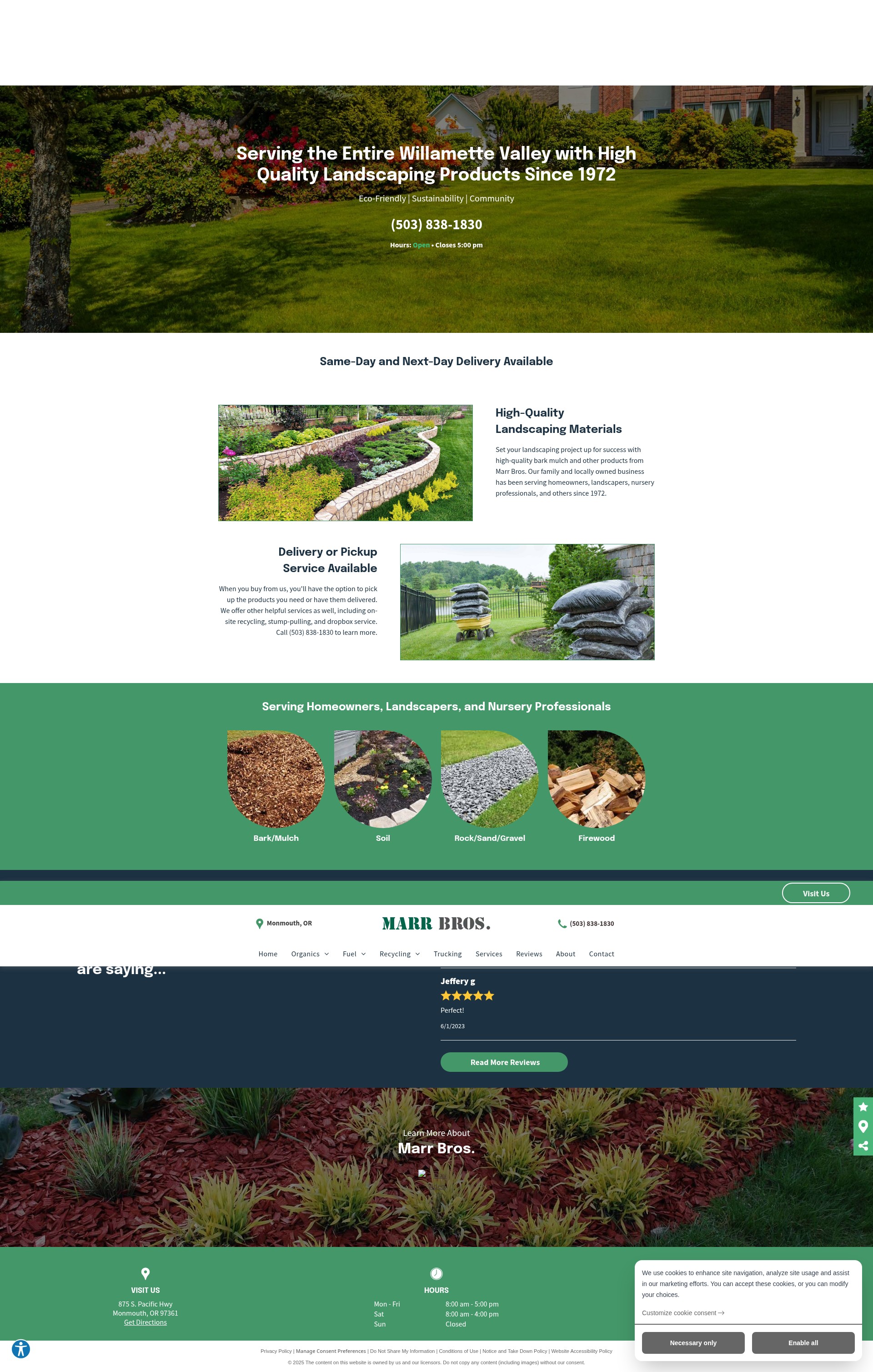 Screenshot of www.marrbrosbark.com