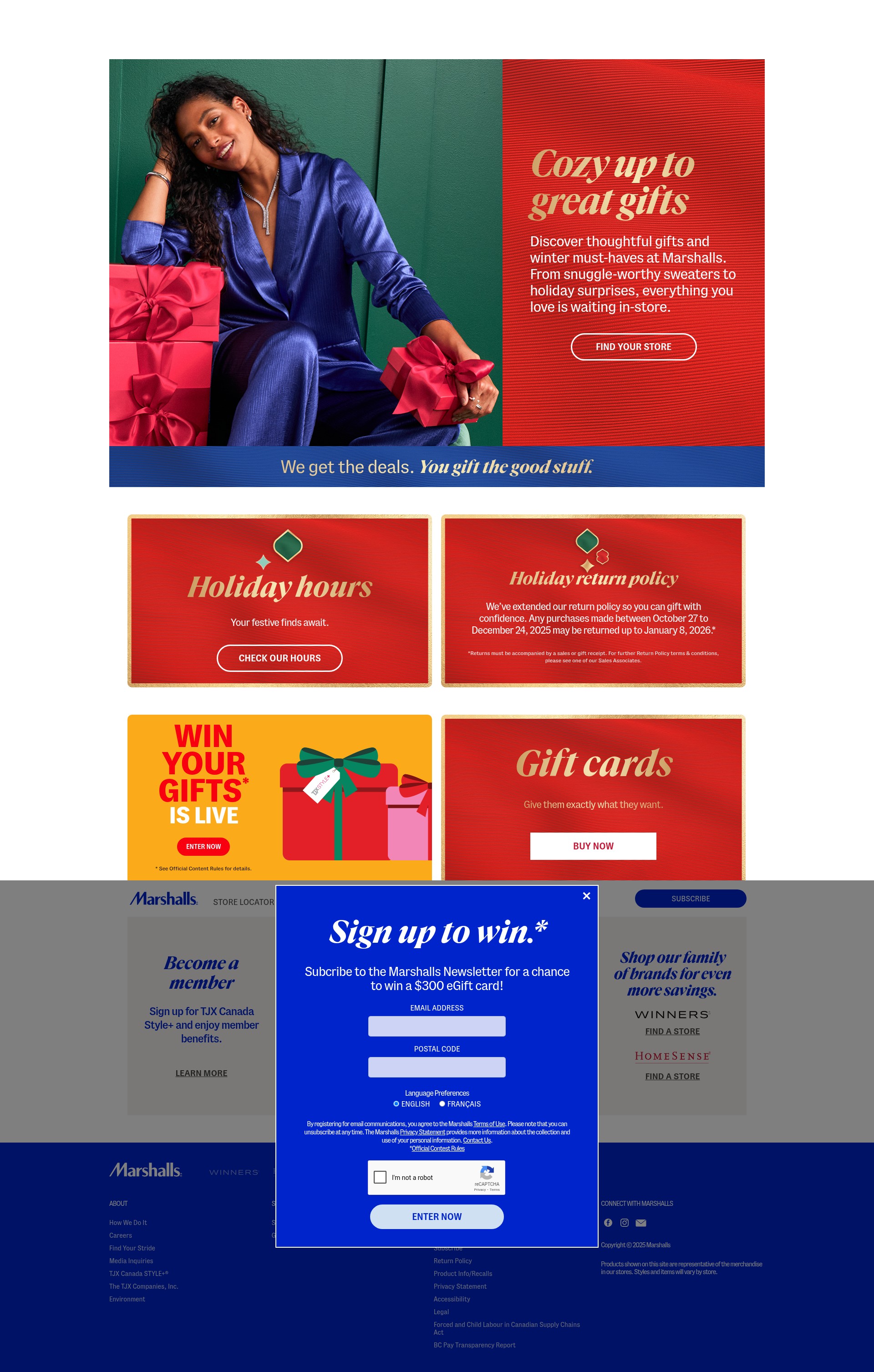 Screenshot of www.marshalls.ca