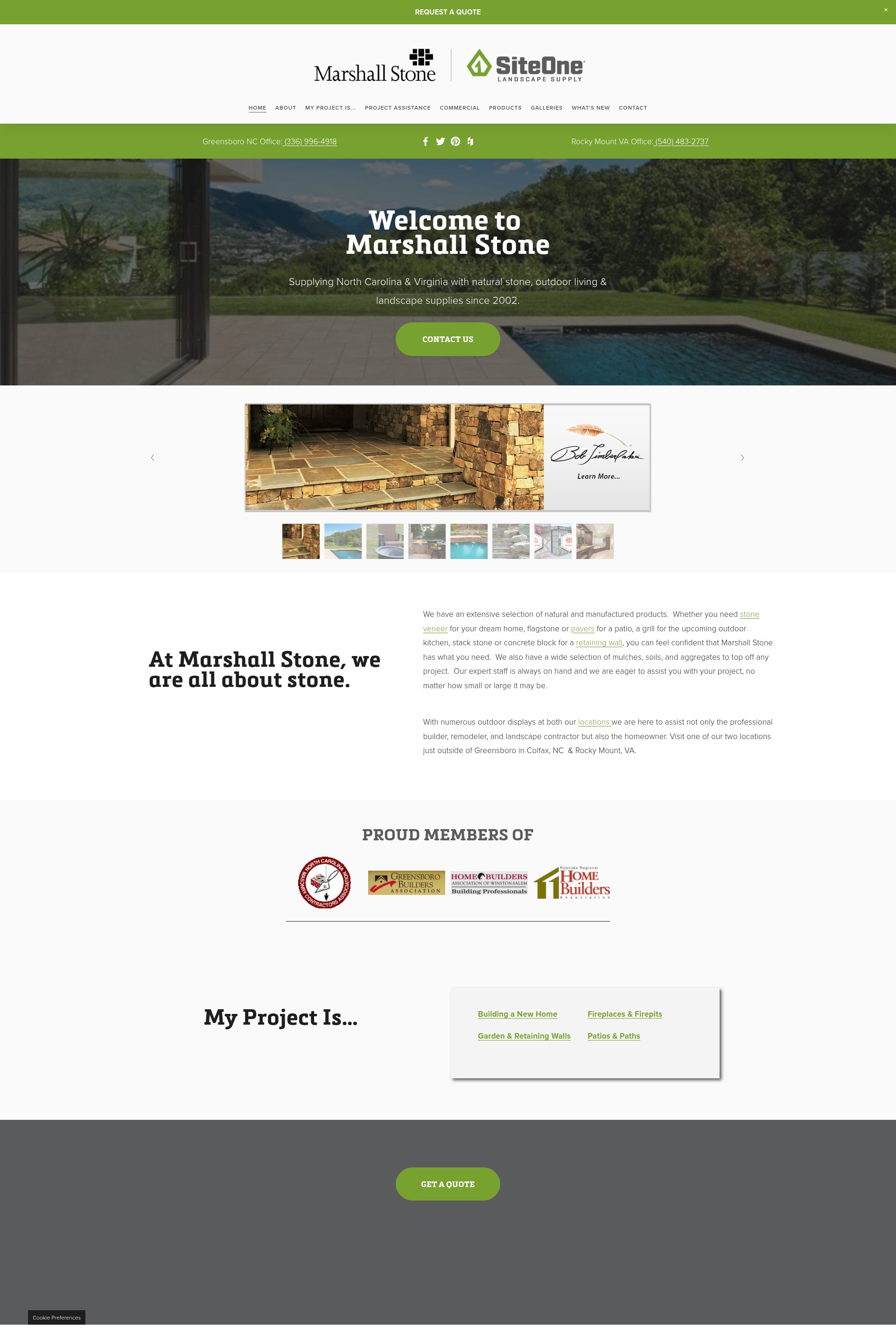 Screenshot of www.marshallstone.com