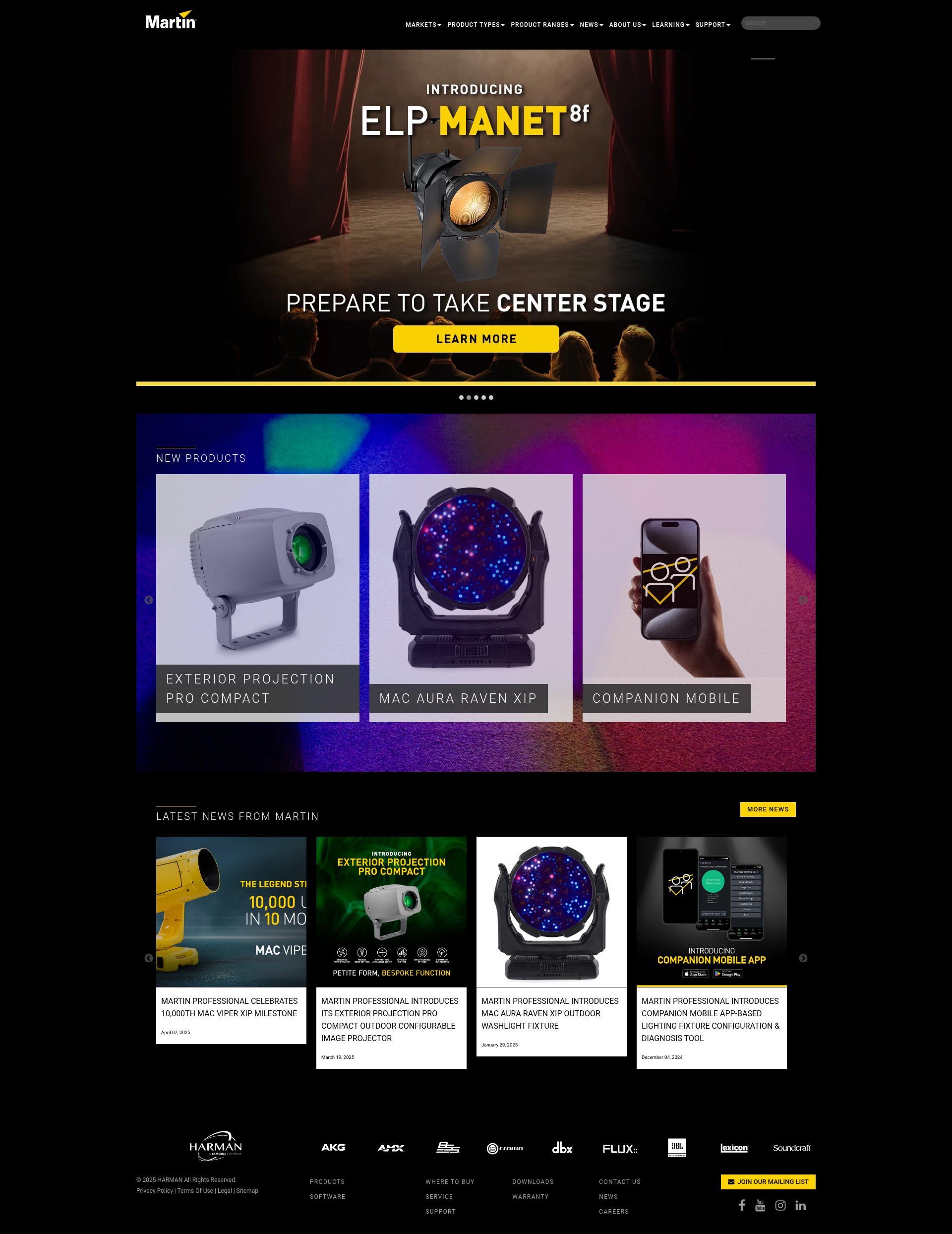 Screenshot of www.martin.com