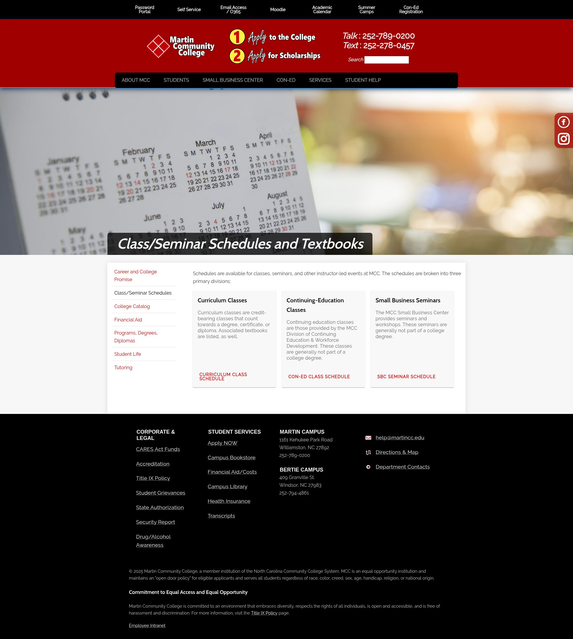 Screenshot of www.martincc.edu
