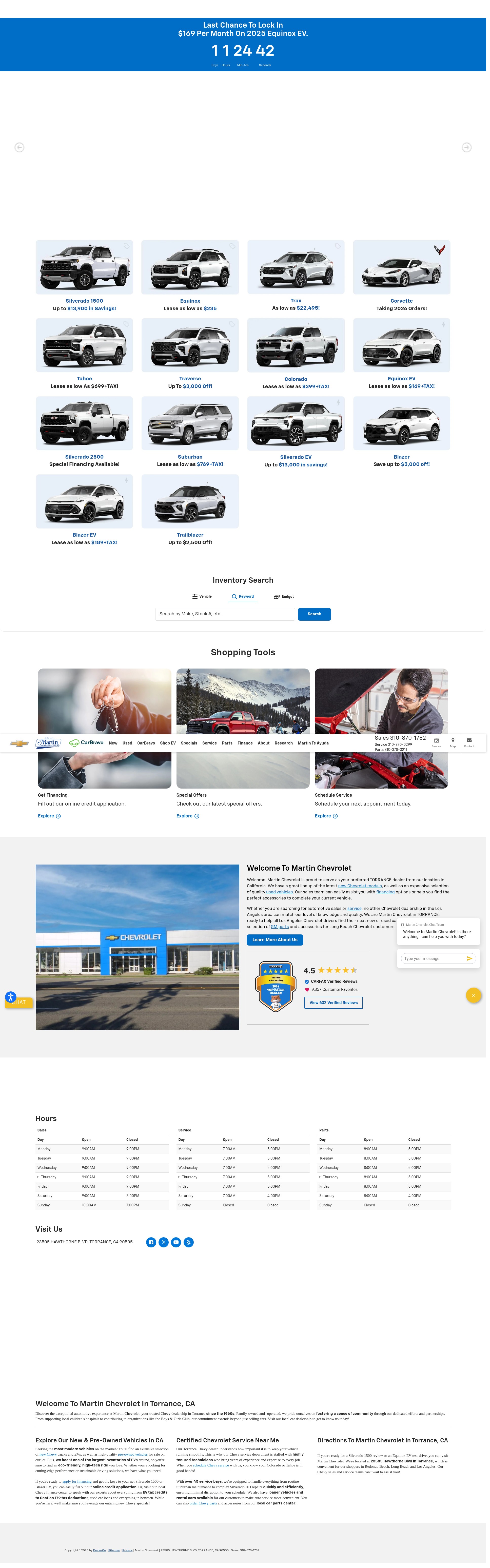Screenshot of www.martinchevrolet.com