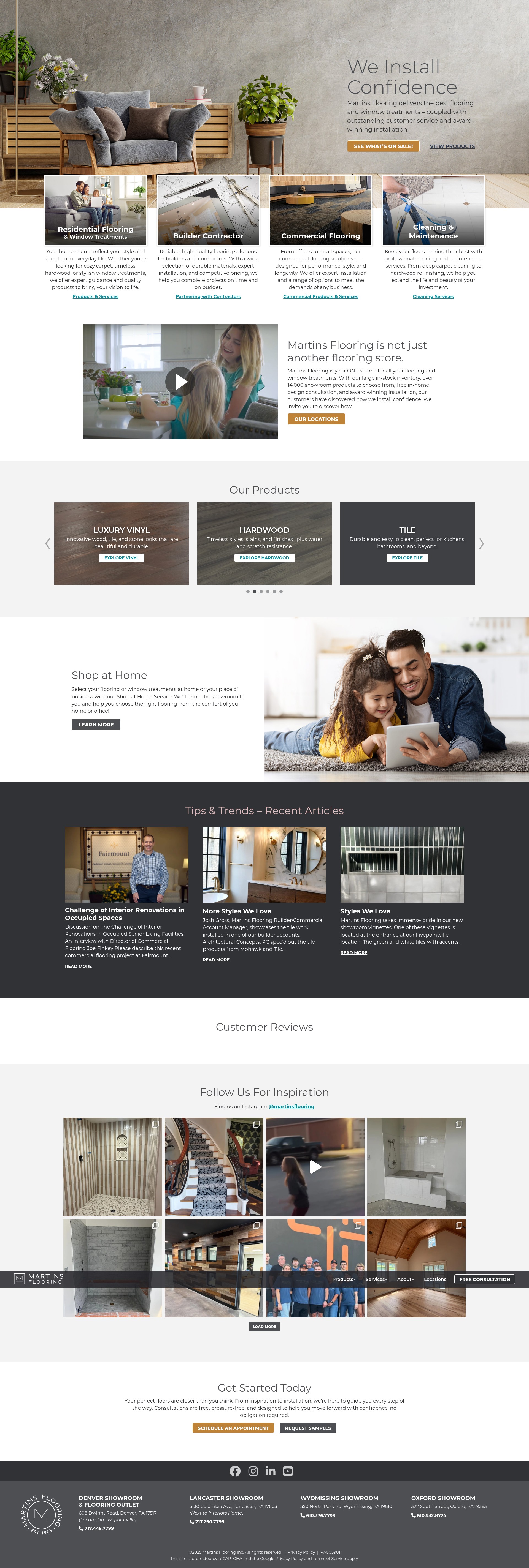 Screenshot of www.martinsflooring.com