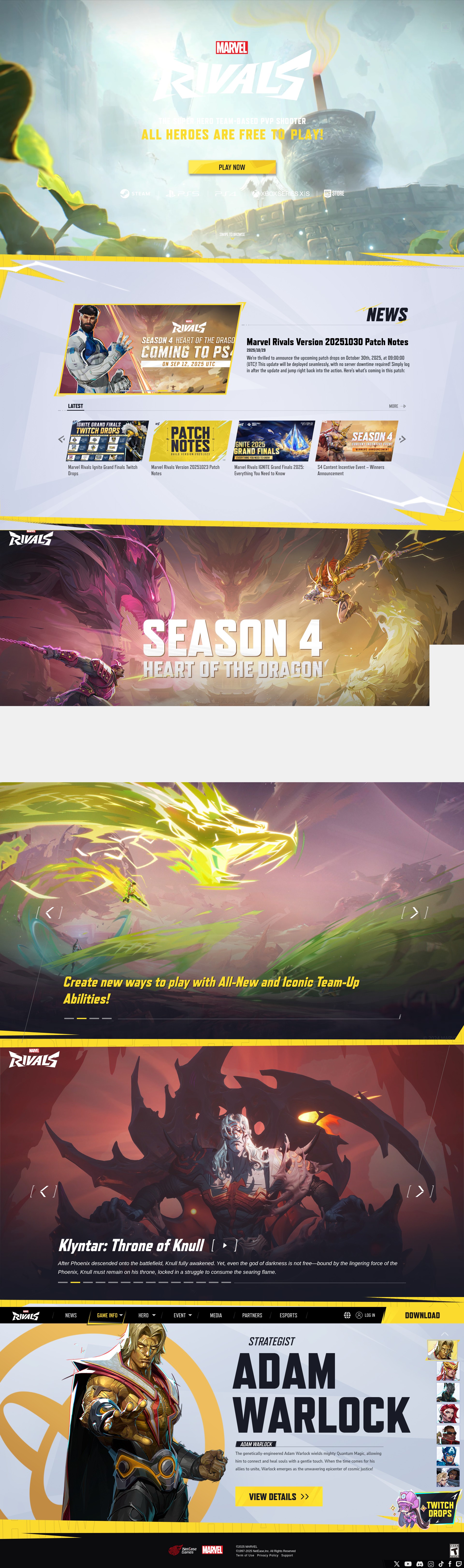 Screenshot of www.marvelrivals.com
