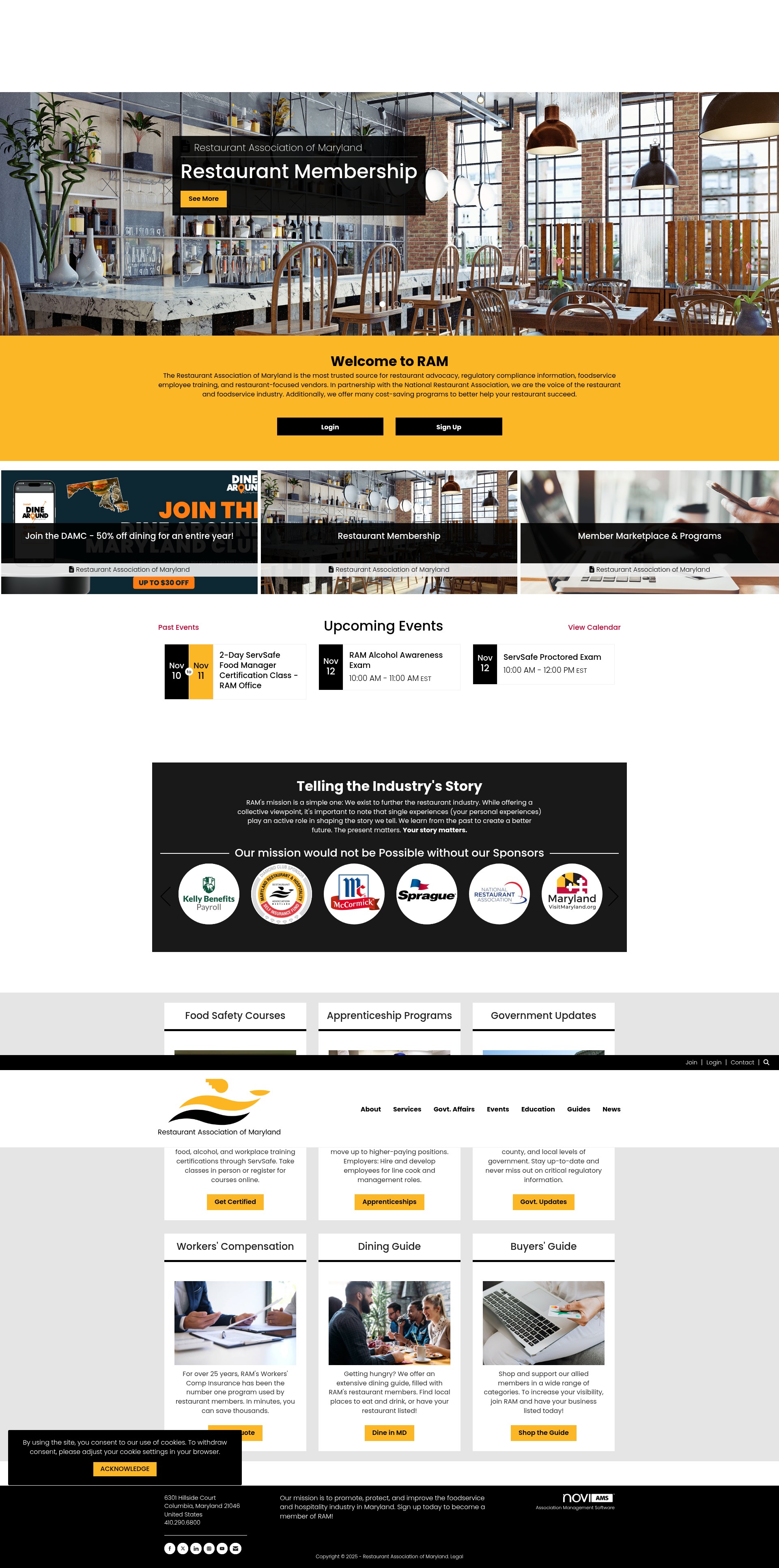 Screenshot of www.marylandrestaurants.com
