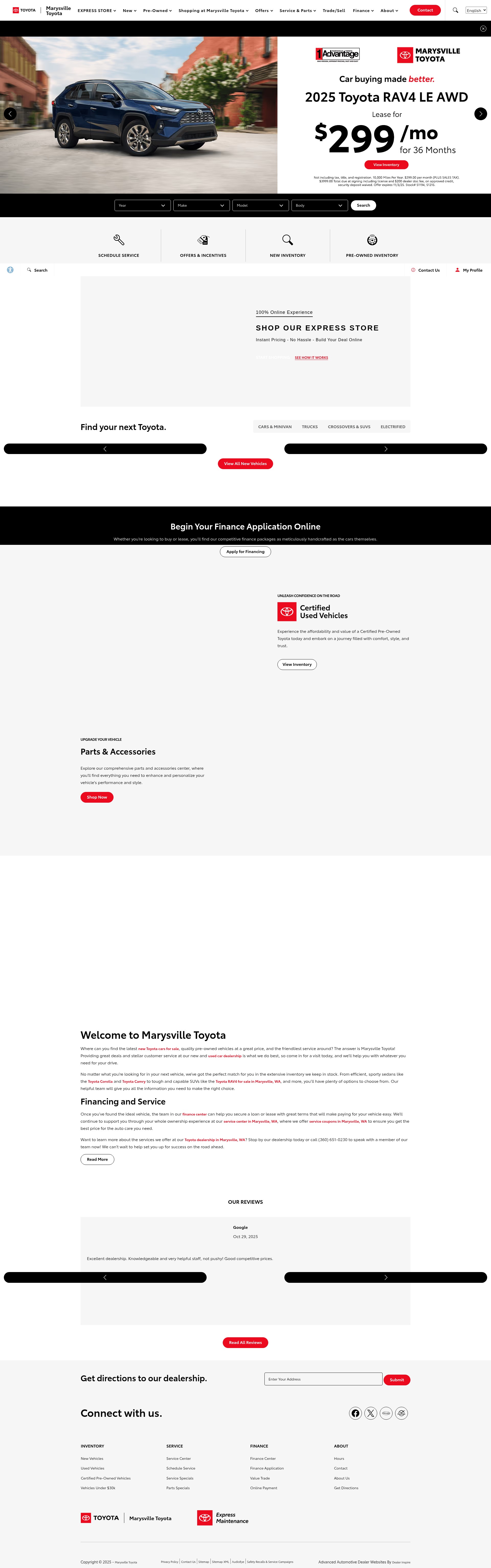 Screenshot of www.marysvilletoyota.com